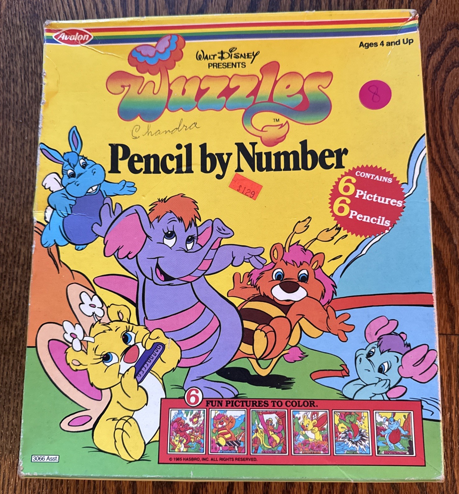 1986 Rare Walt Disney Wuzzles Pencil by Number kit vintage NOS Hasbro