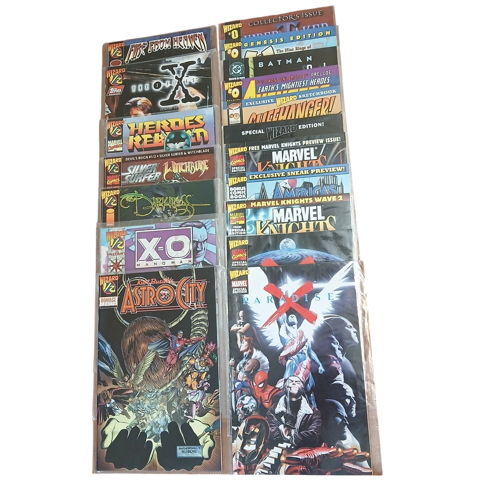 Wizard 1/2 Special Edition Comic Book Lot 18 Issues Marvel/Image 7 COA