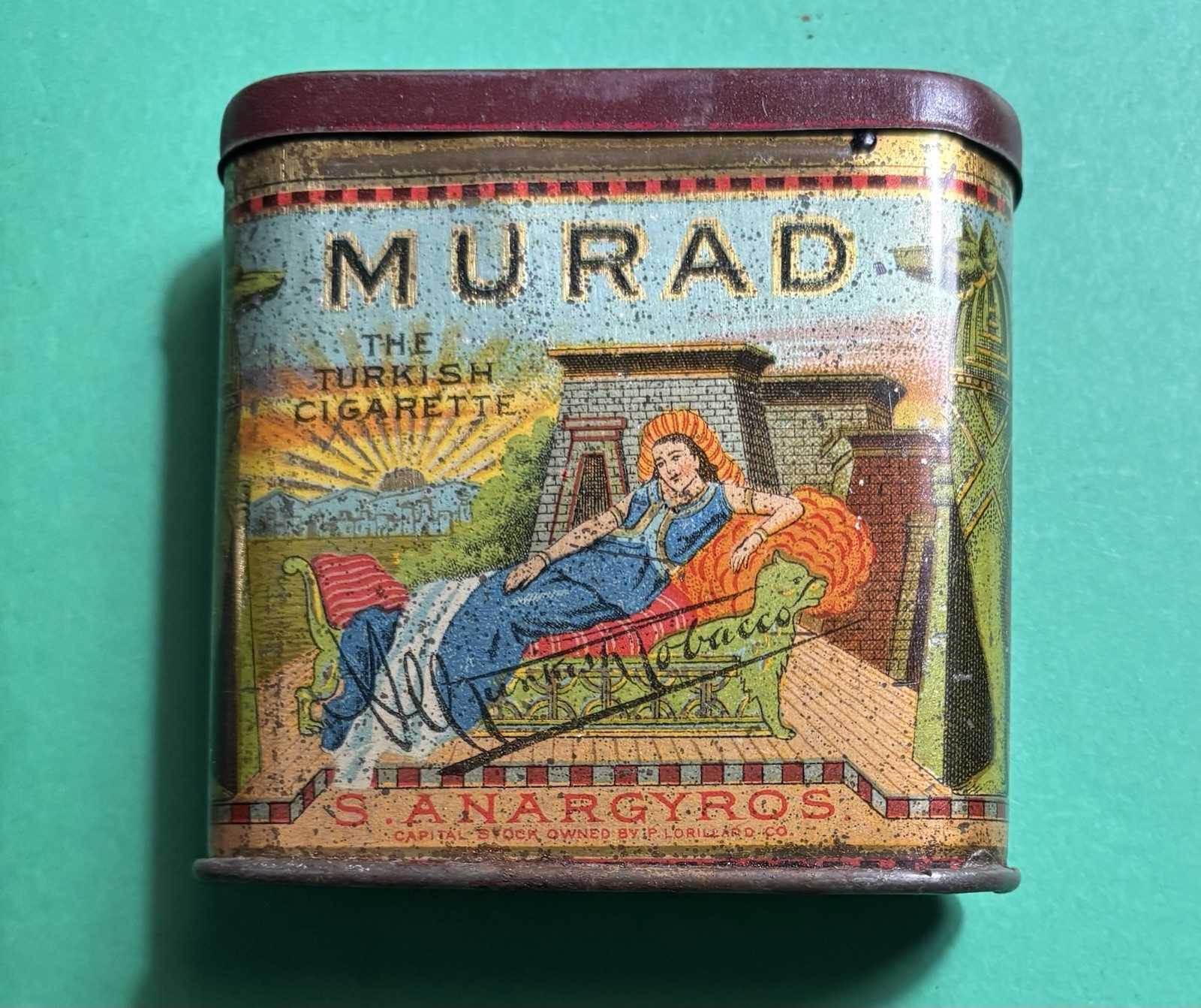 Vintage Murad Turkish Cigarettes Tobacco Tin 20 count size RARE