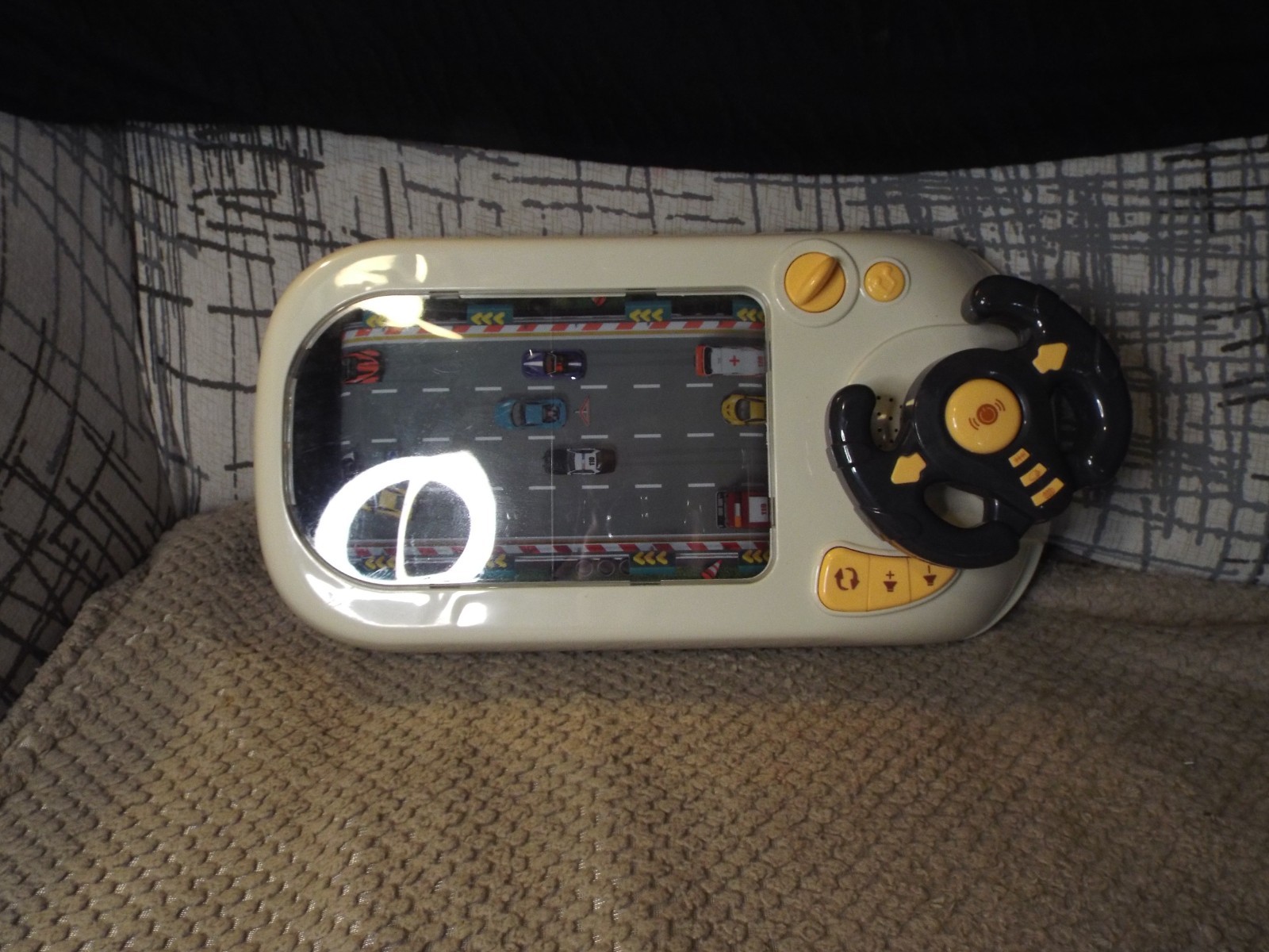 Vintage Tabletop Toy Driving Simulator w/Rotating Track screen 