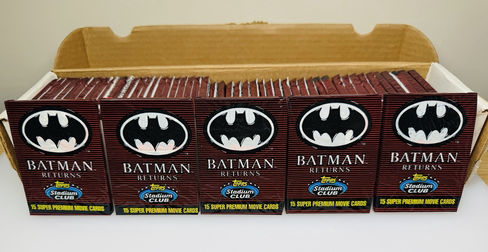 1992 Topps Stadium Club Batman Returns 55 Sealed Packs Original Dealer Box