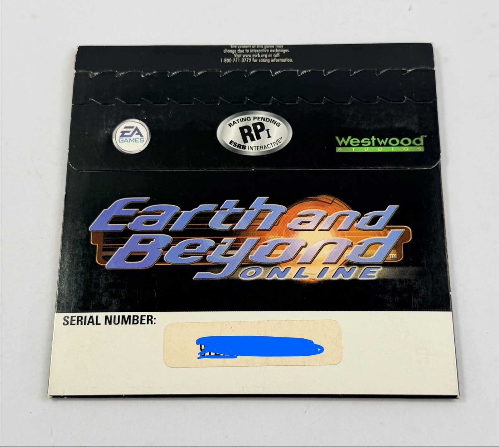 Earth and Beyond Online PC 2002 Beta Stress Test Batch 4 Sleeve Westwood Sealed