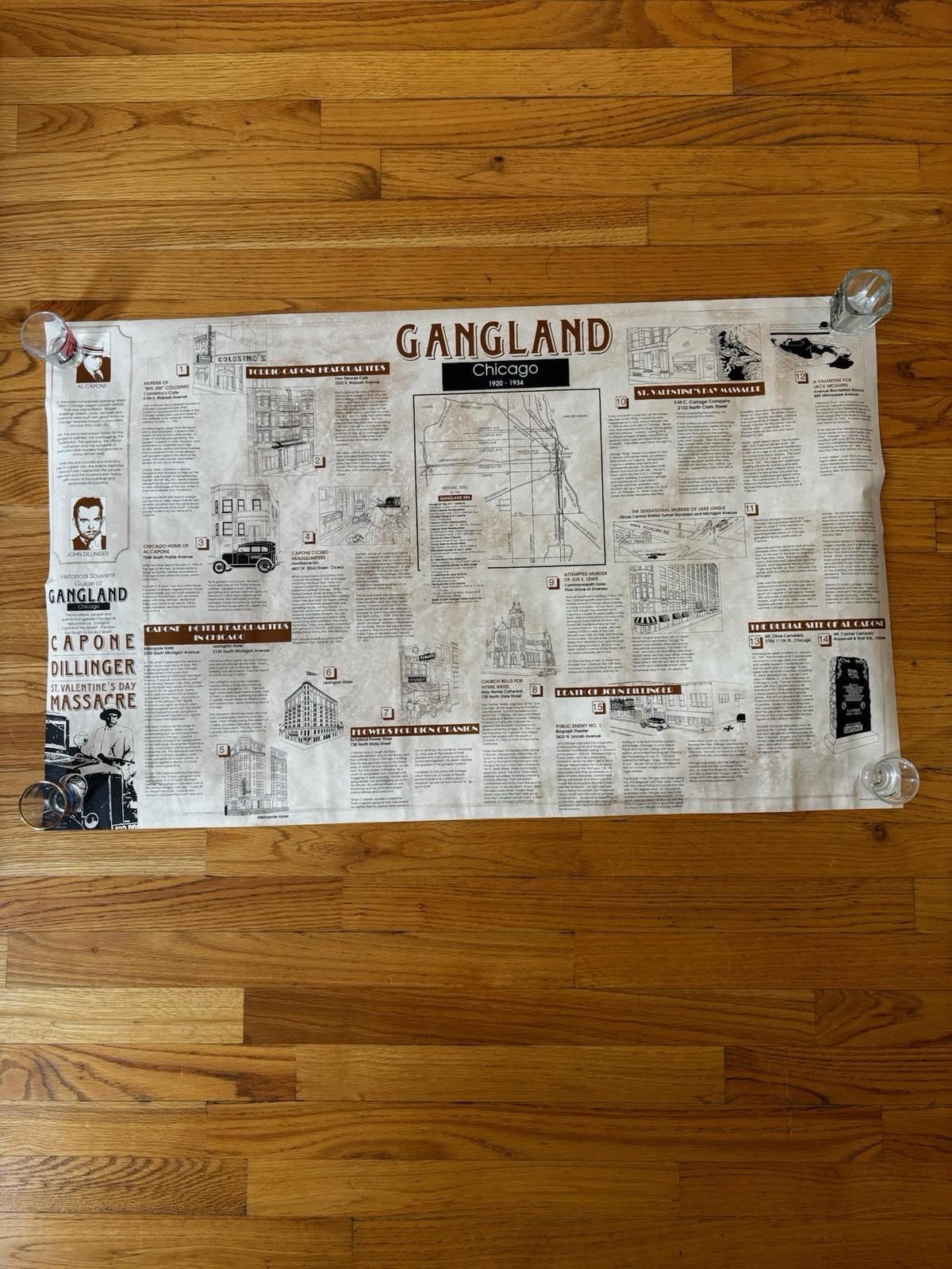 Vintage 1991 Chicago Gangland Poster 1920-1934 In Plastic Tube