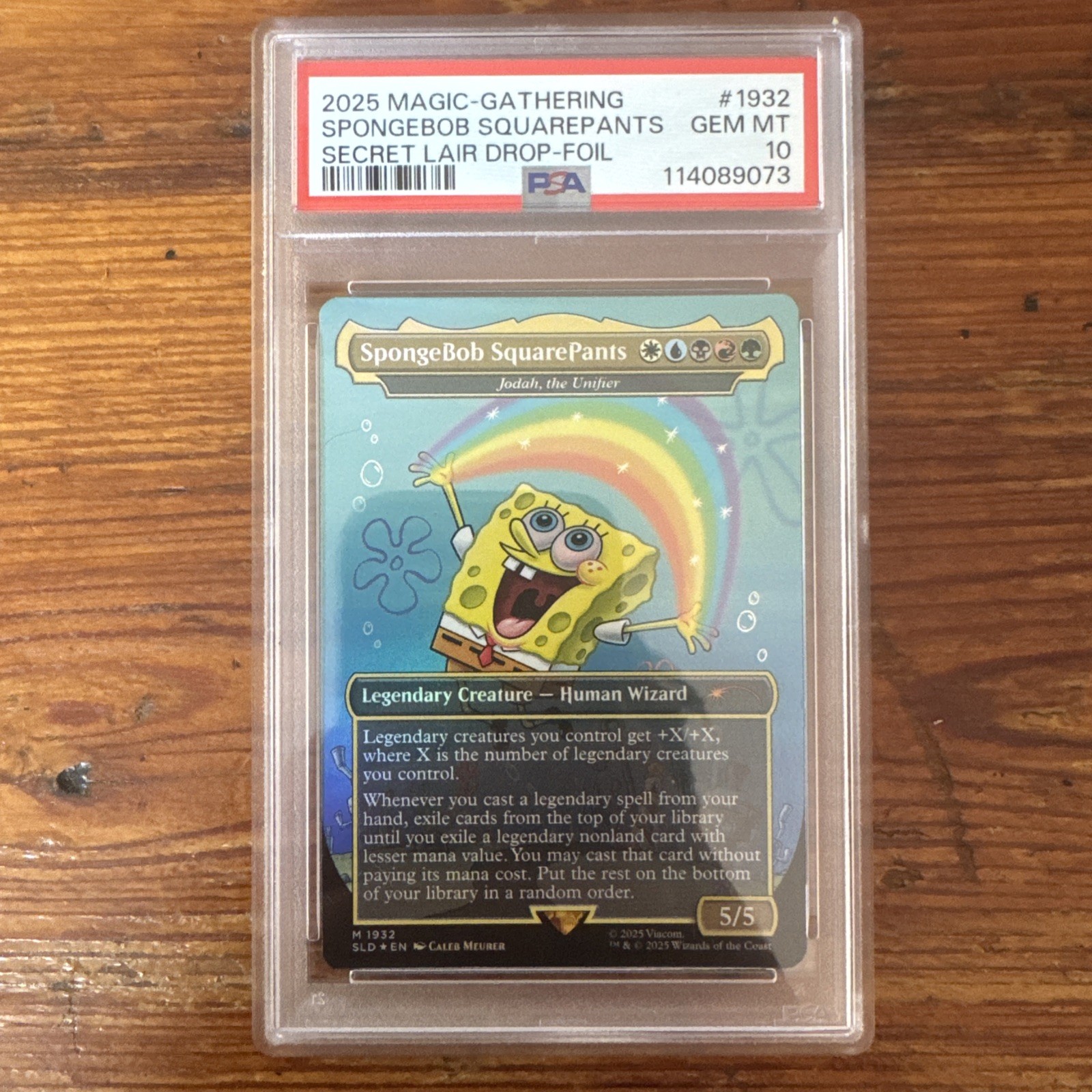 2025 MTG SPONGEBOB SQUAREPANTS SECRET LAIR SPONGEBOB DROP FOIL #1932 PSA 10