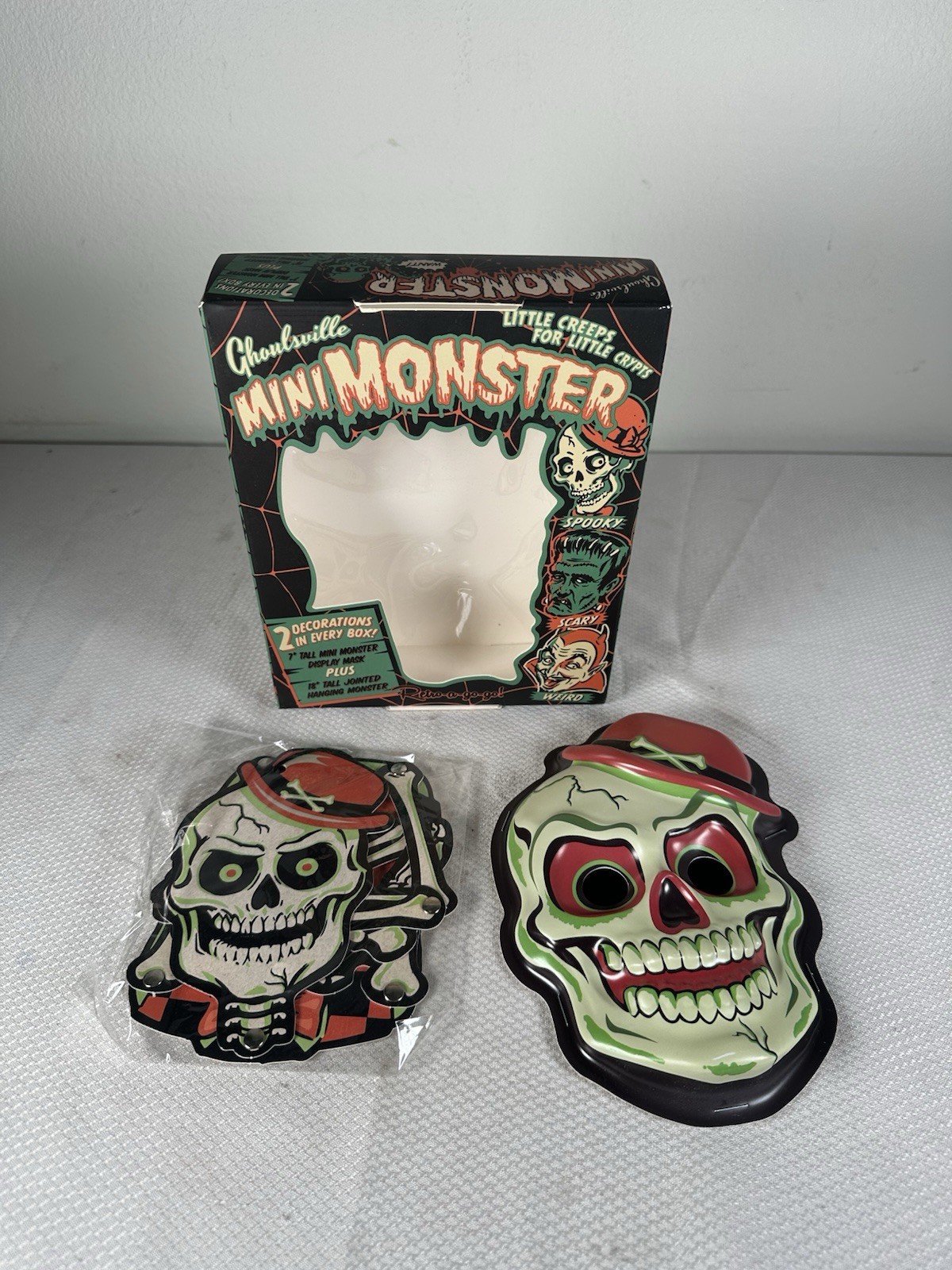 Ghoulsville Mini Monster Retro-A-Go-Go Mask Crazy Bones Halloween Decor