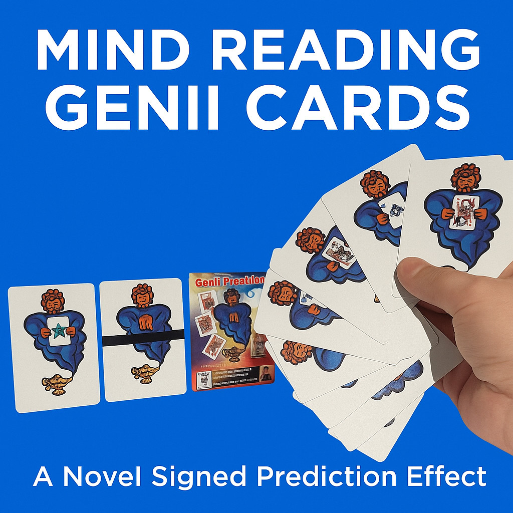 MIND READING GENII CARDS Close Up Magic Trick Pack Signed Prediction Out Lunch
