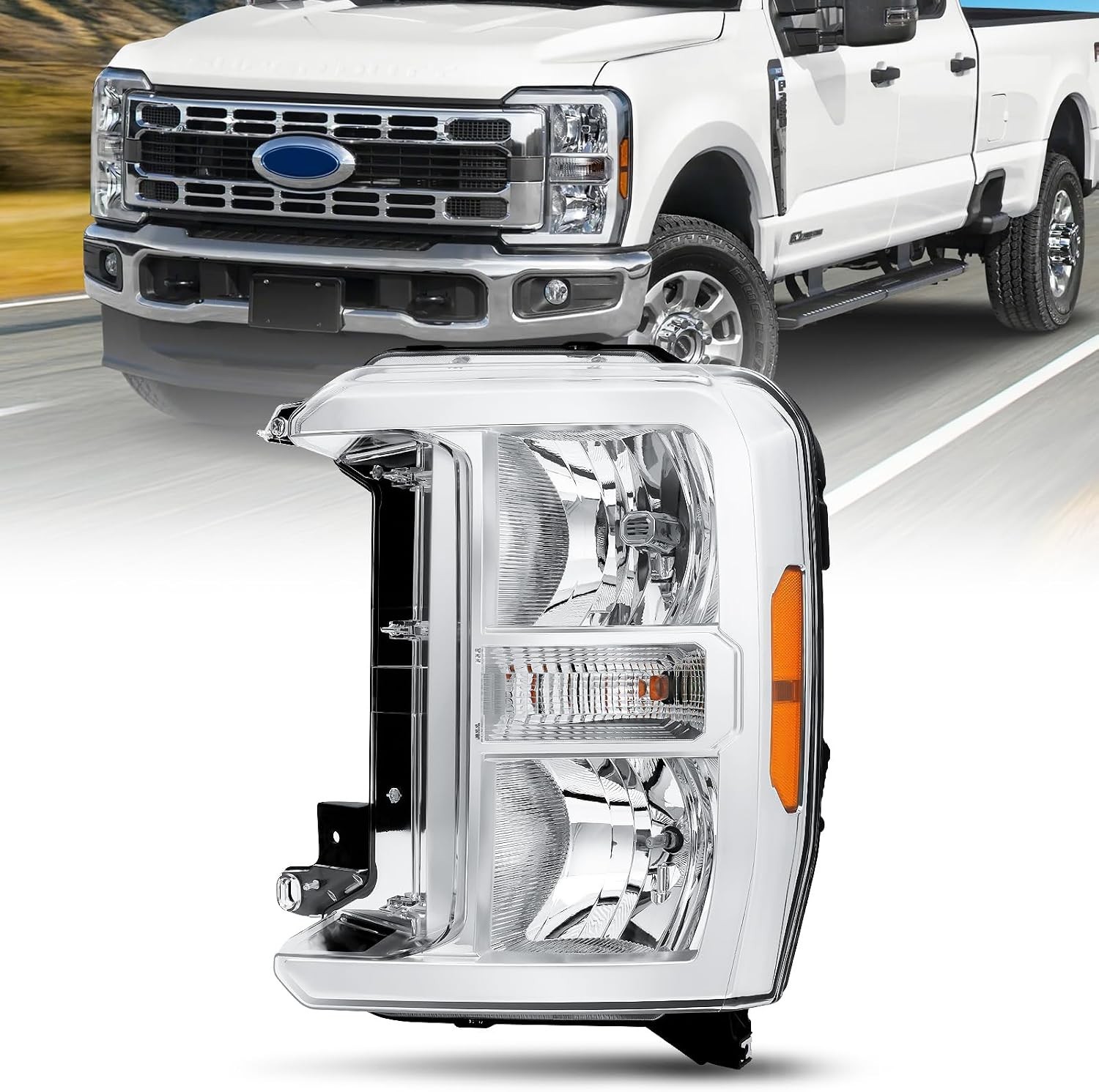 Headlight Compatible with 2023-2024 Ford F250 F350 XL XLT Super Duty FO2502429 P