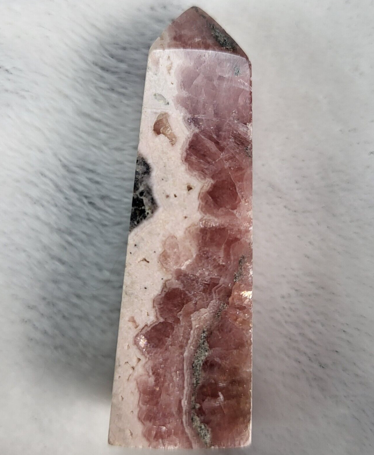 Rhodochrosite Tower Little Small Cute Crystal Chakra Gemstone Point Wand Reiki