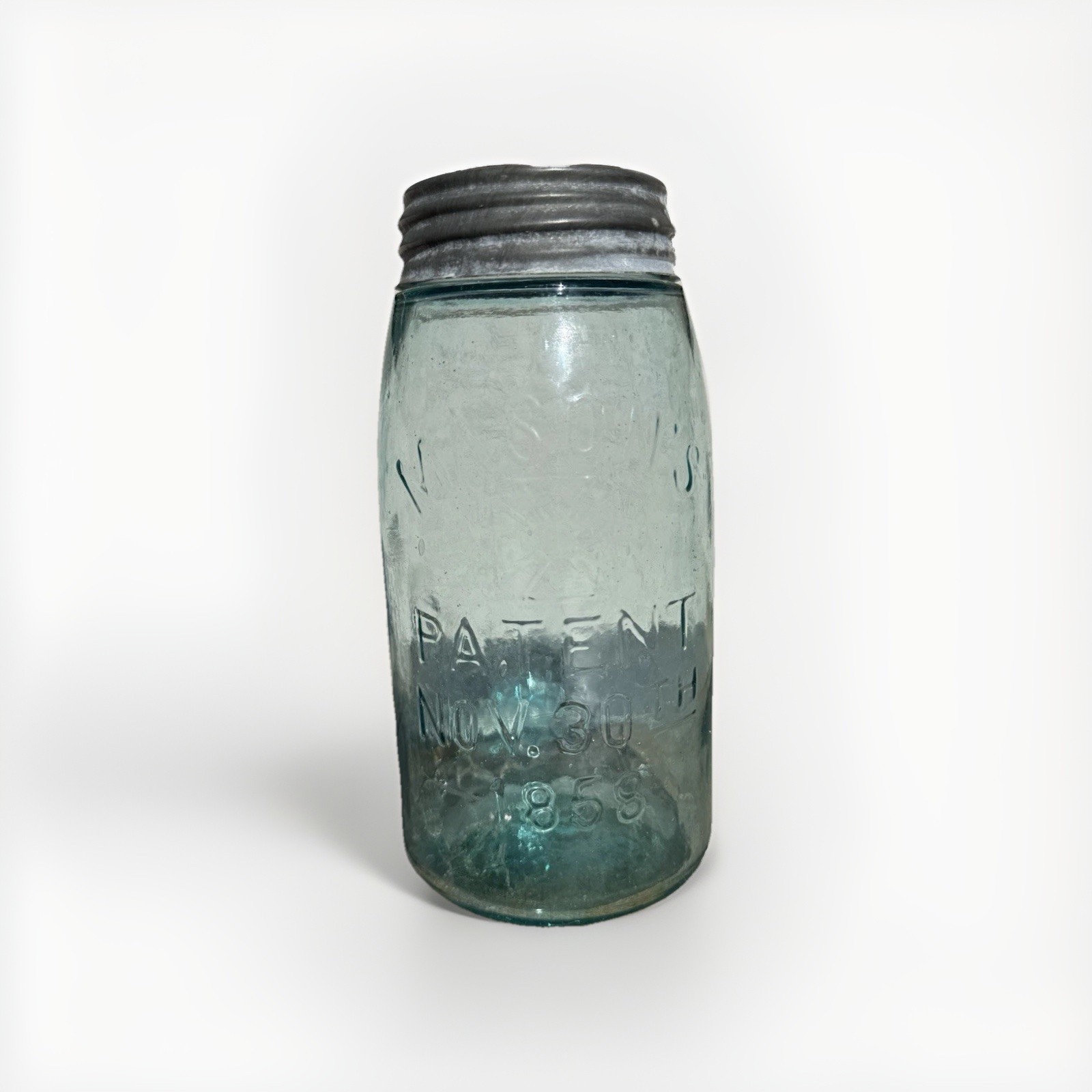 Antique 1858 Mason\'s Maltese Cross Jar w/Lid Great Shape