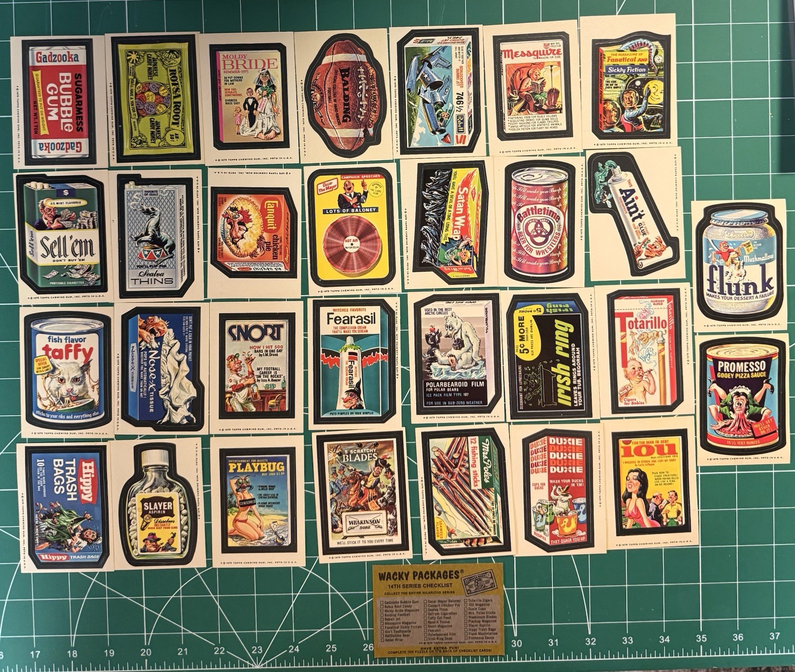1975 Topps Wacky Packs Series 14 Complete Set 30/30 Plus checklist
