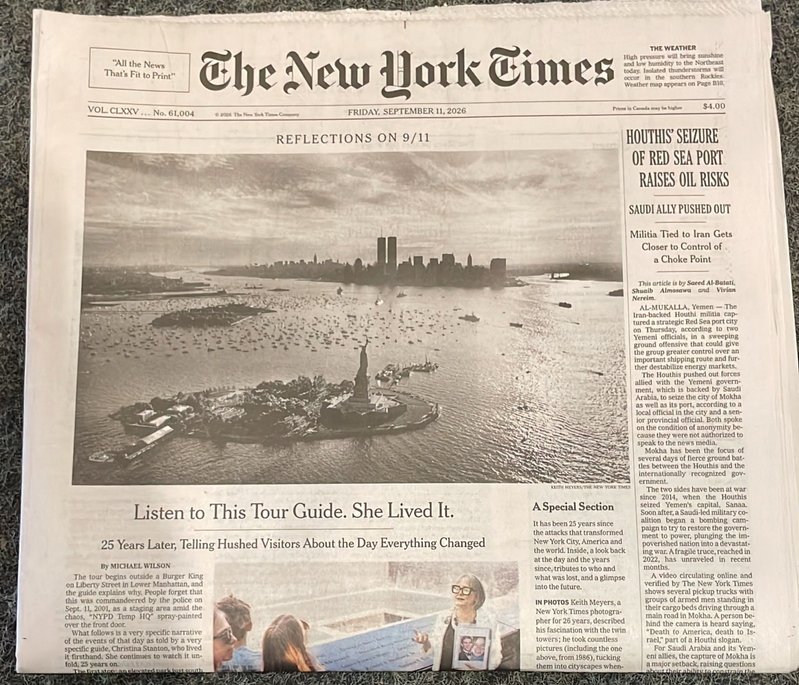 The New York Times Friday September 11 2026  REFLECTIONS ON 9/11