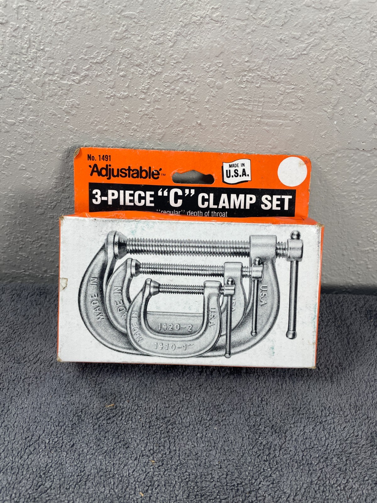 Vintage Adjustable Clamp Company 3 Pieces C Clamp Set 1410 1420 1430 USA Made