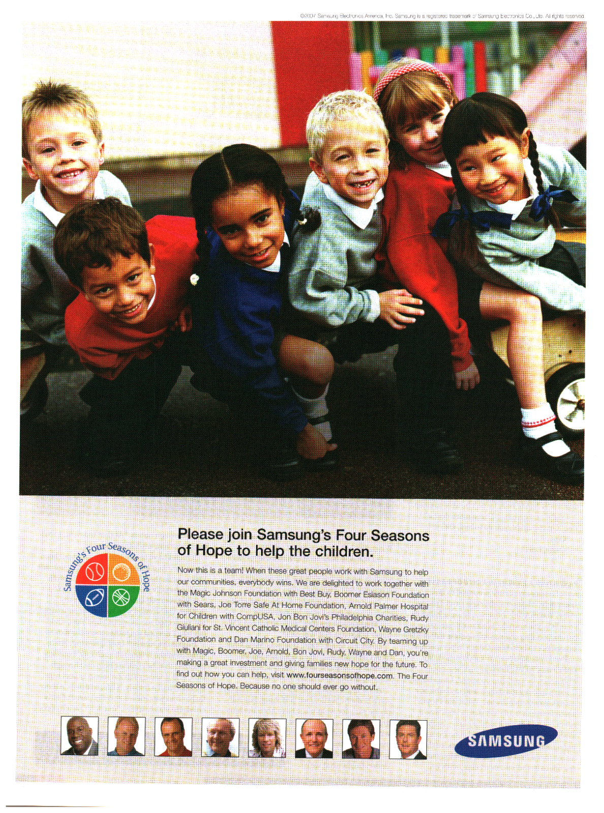 Samsung 2007 Samsung\'s Four Seasons of Hope Vintage Print Ad Help the Children
