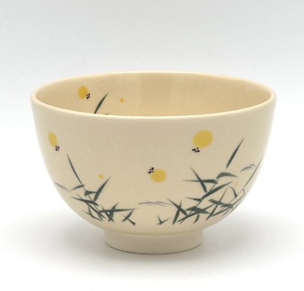 Kyo Kiyomizu yaki ware Japanese Matcha Tea bowl Chawan Firefly Hand-drawn Japan