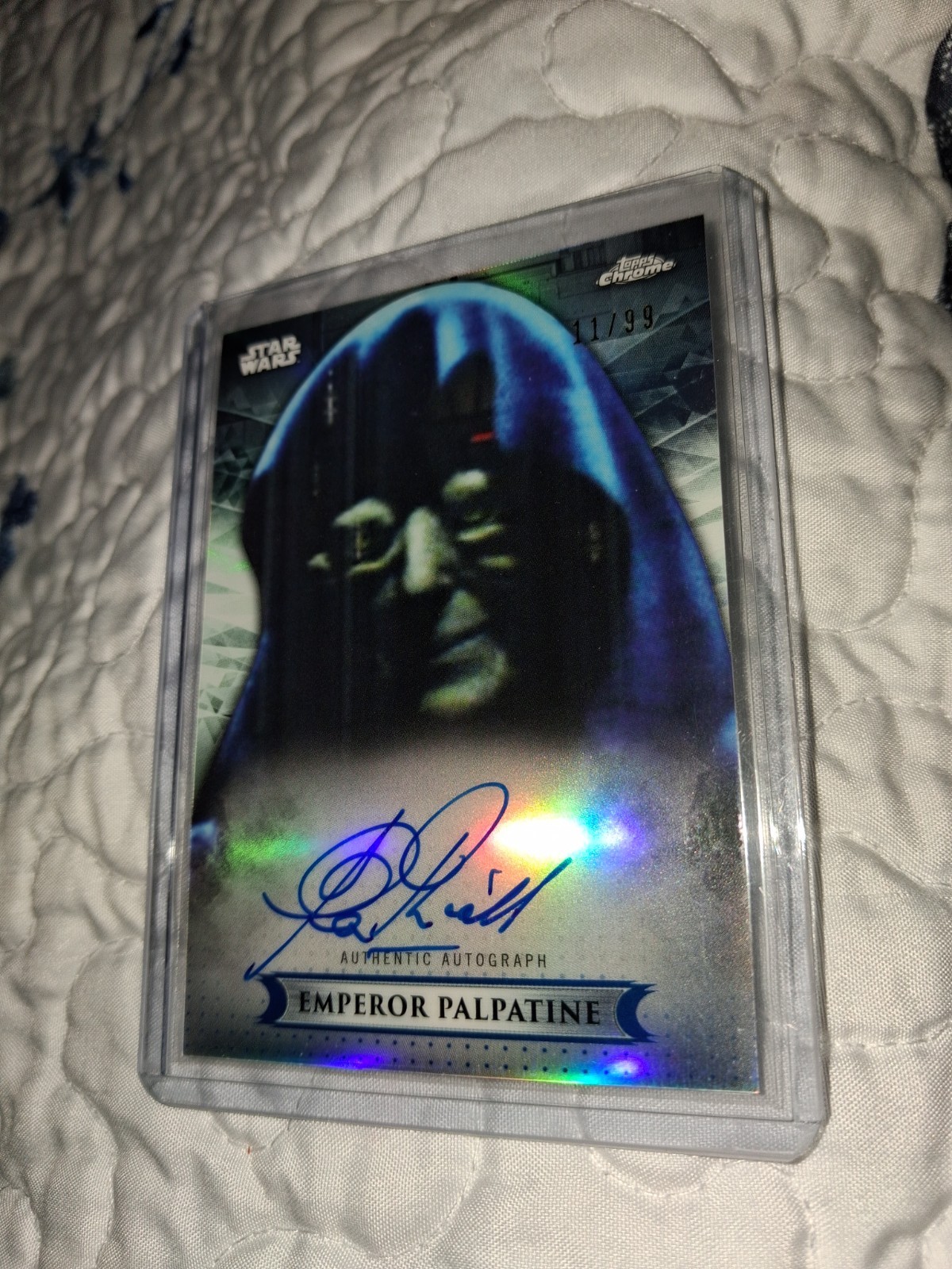 2019 Topps Star Wars Chrome Legacy Clive Revill Emperor Palpatine CA-CR Blue /99