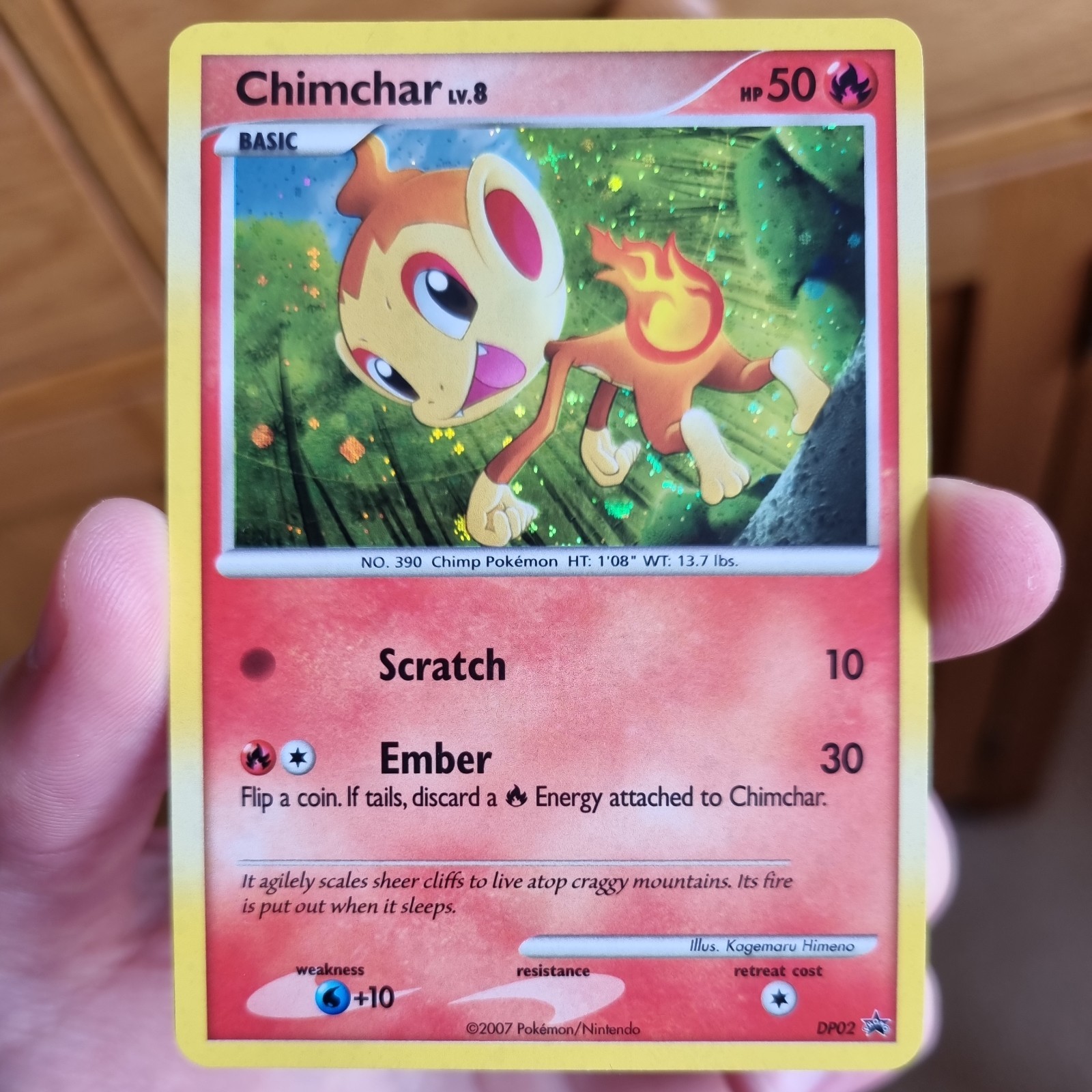 DP02 Chimchar Black Star Promo Pokemon Card Diamond & Pearl 2007 - LP