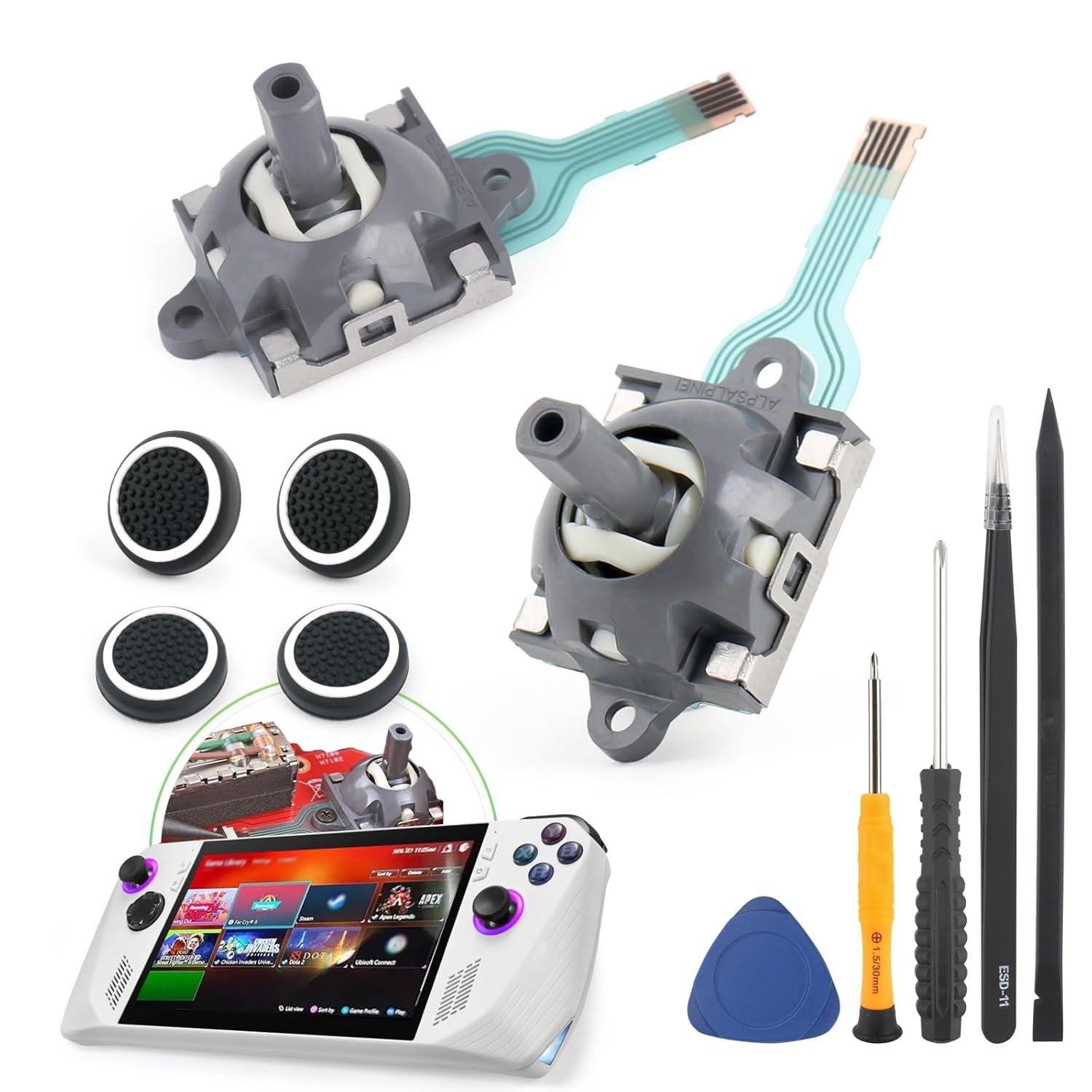 2Pack Joysticks for Asus ROG Ally RC71L Handheld Console Joystick Replacement fo