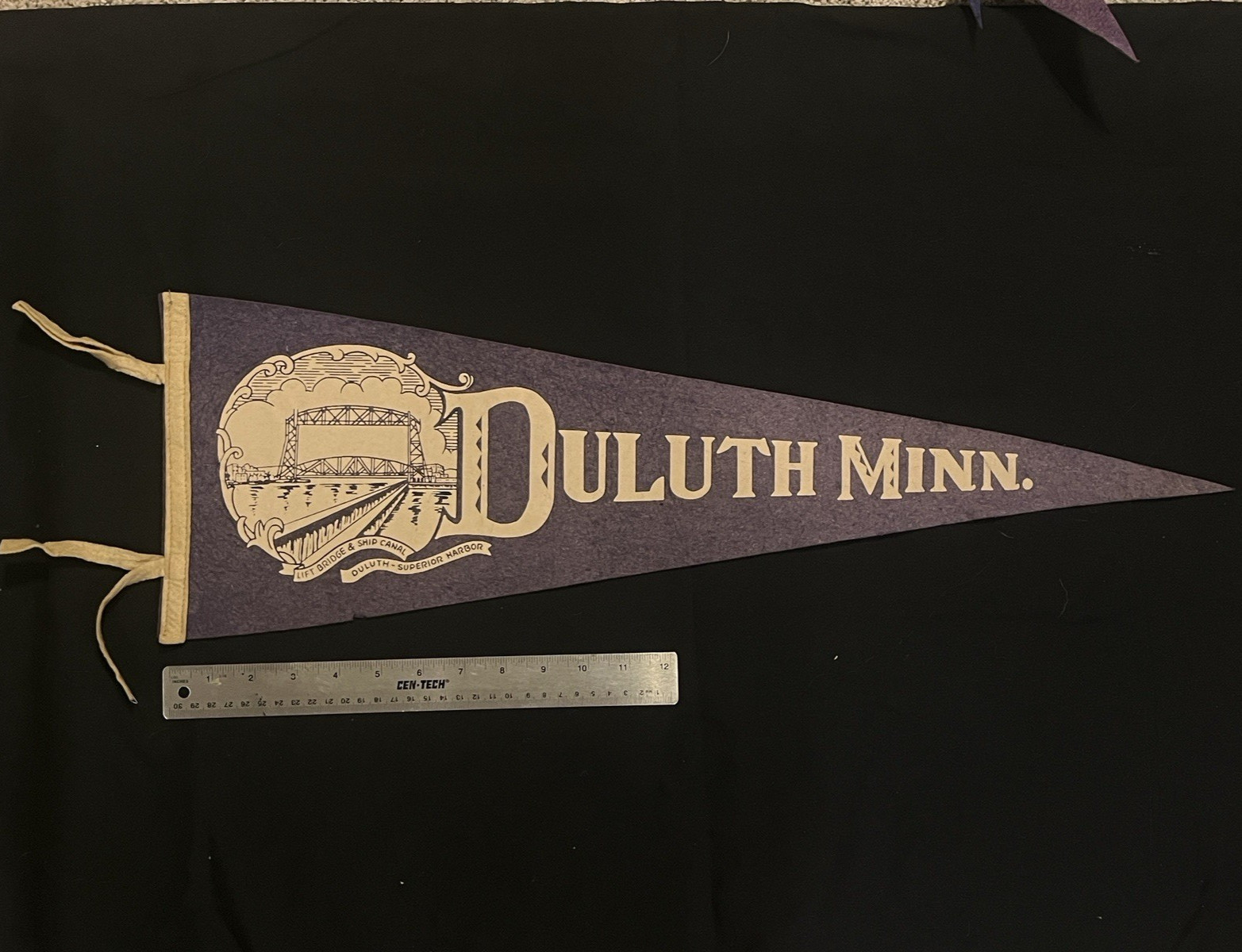 Vintage Felt Pennant - Duluth, Superior Harbor, Minnesota