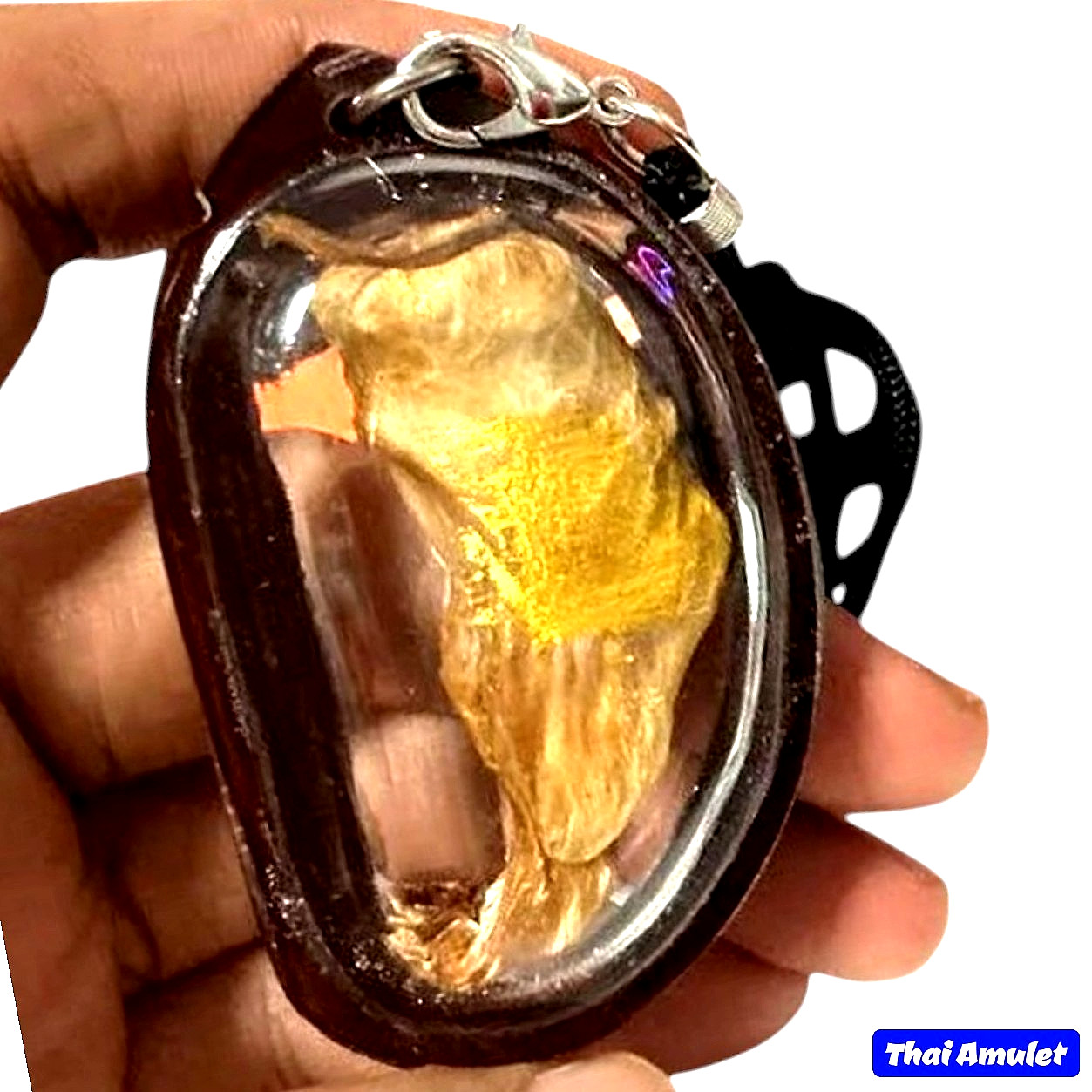 Thai Magic Cat Placenta Amulet Wealth Money Fortune Lucky Talisman Pendant Holy