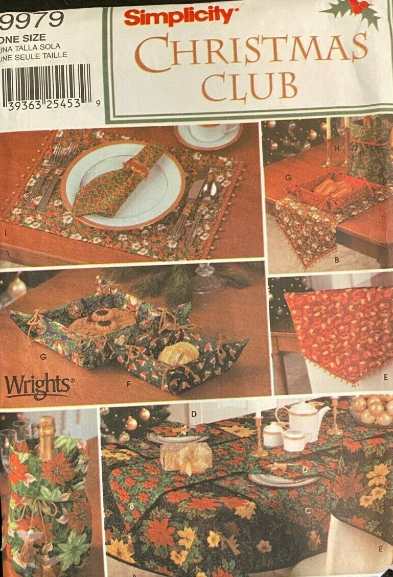 SIMPLICITY HOLIDAY 7846 CHRISTMAS DECORATIONS SEWING PATTERN VINTAGE