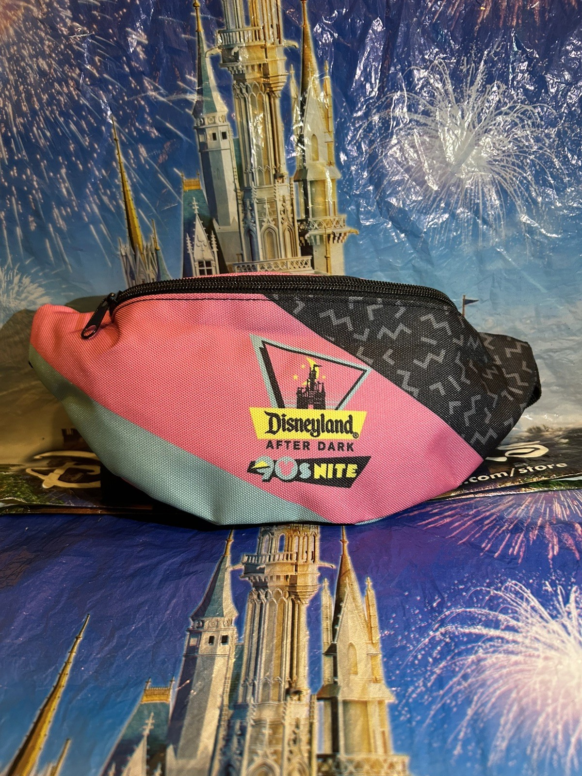 Disneyland After Dark 90’s Nite 2025 Fanny Pack Retro Pouch Teal Pink NEW 