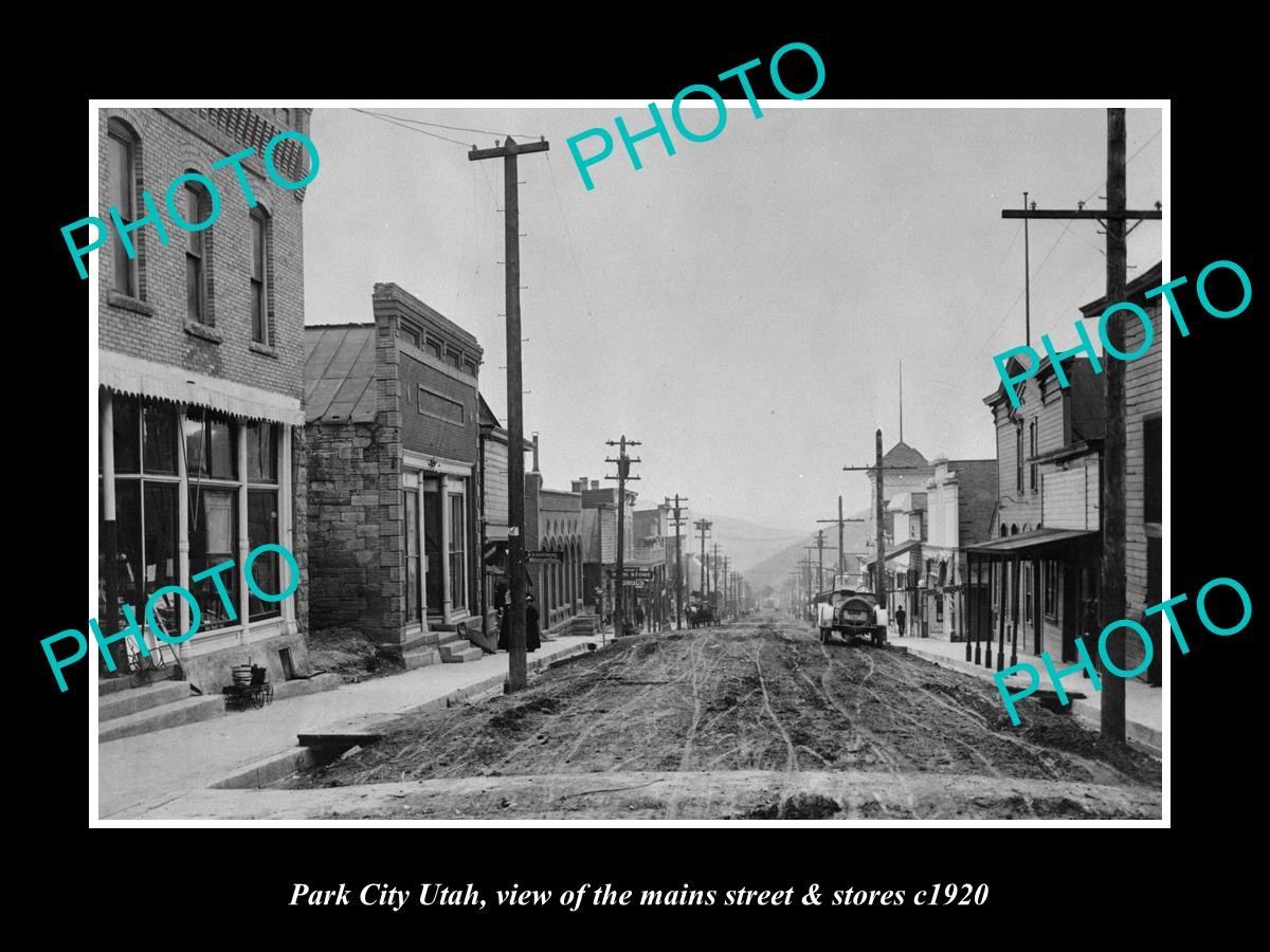 Park City Utah The Main Street & Stores c1920 Large Historic Old Photo
