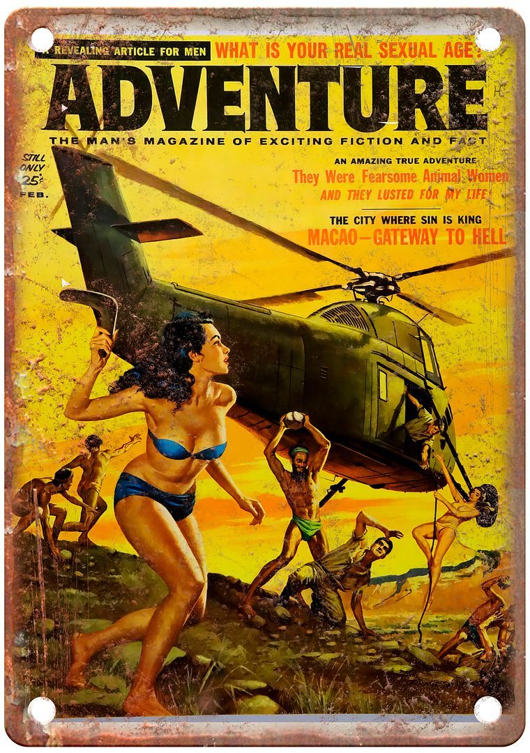 Vintage Girly Magazine Pinup  Retro Look Metal Sign GM75