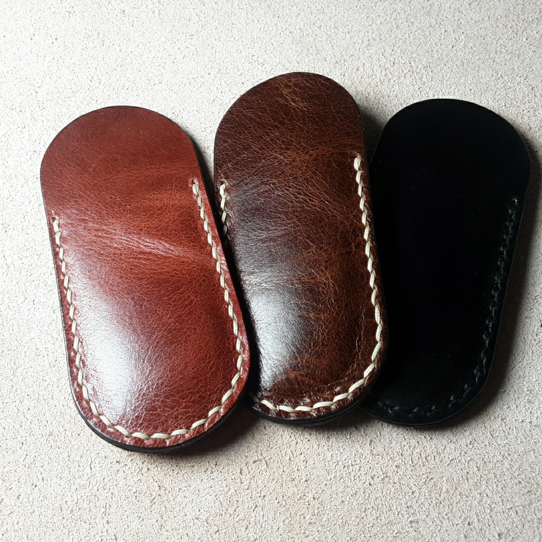 Leather Folding Knife Slip,Pull-up Leather 4-3/4