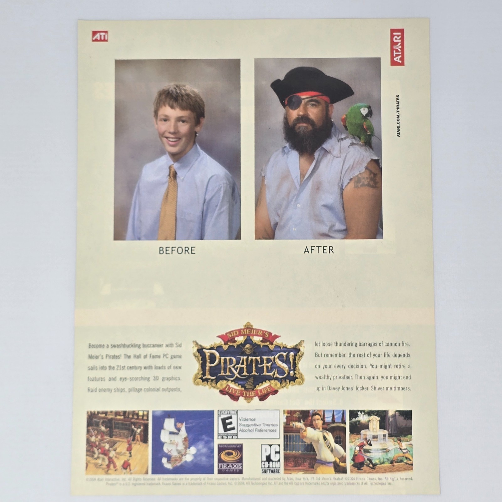 Sid Meier's Pirates Live the Life PC Before After Print Ad/Poster Promo Art