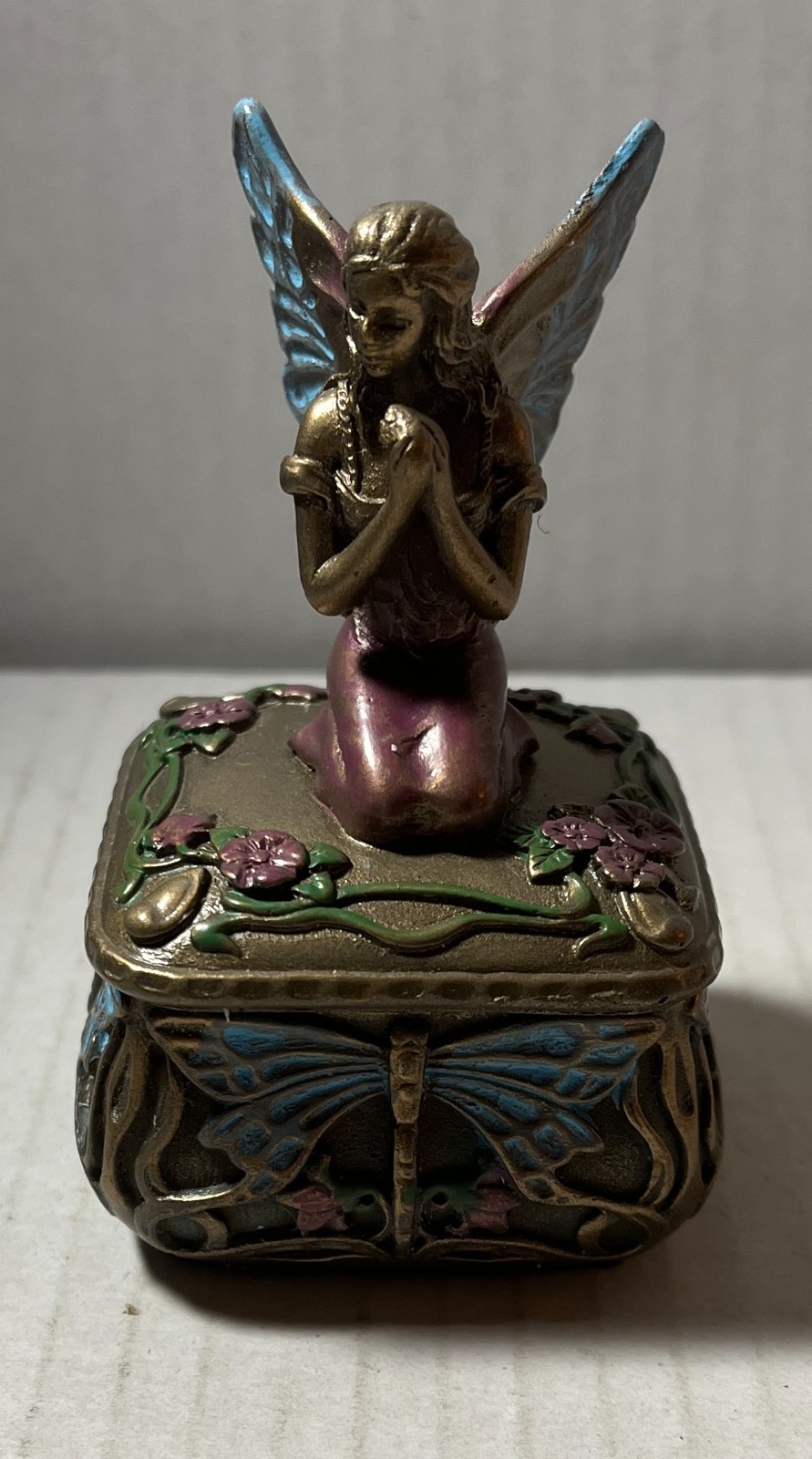 Ebros Art Nouveau Dragonfly Whisperer Fairy Fae Secret Jewelry Box 3.5