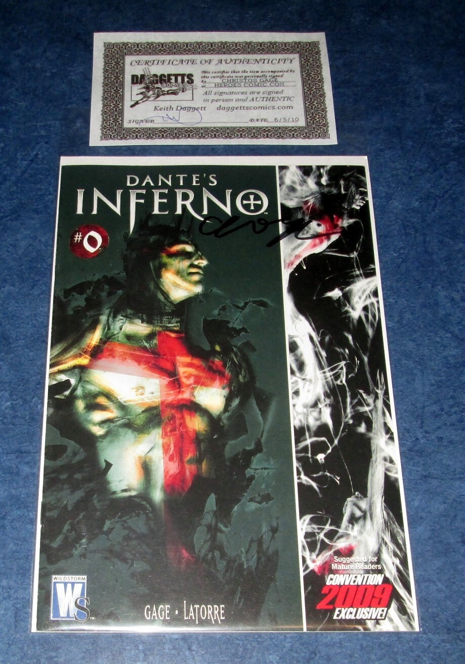 DANTE'S INFERNO #0 signed 1st print PROMO COMIC exclusive WILDSTORM DC 2009 SDCC
