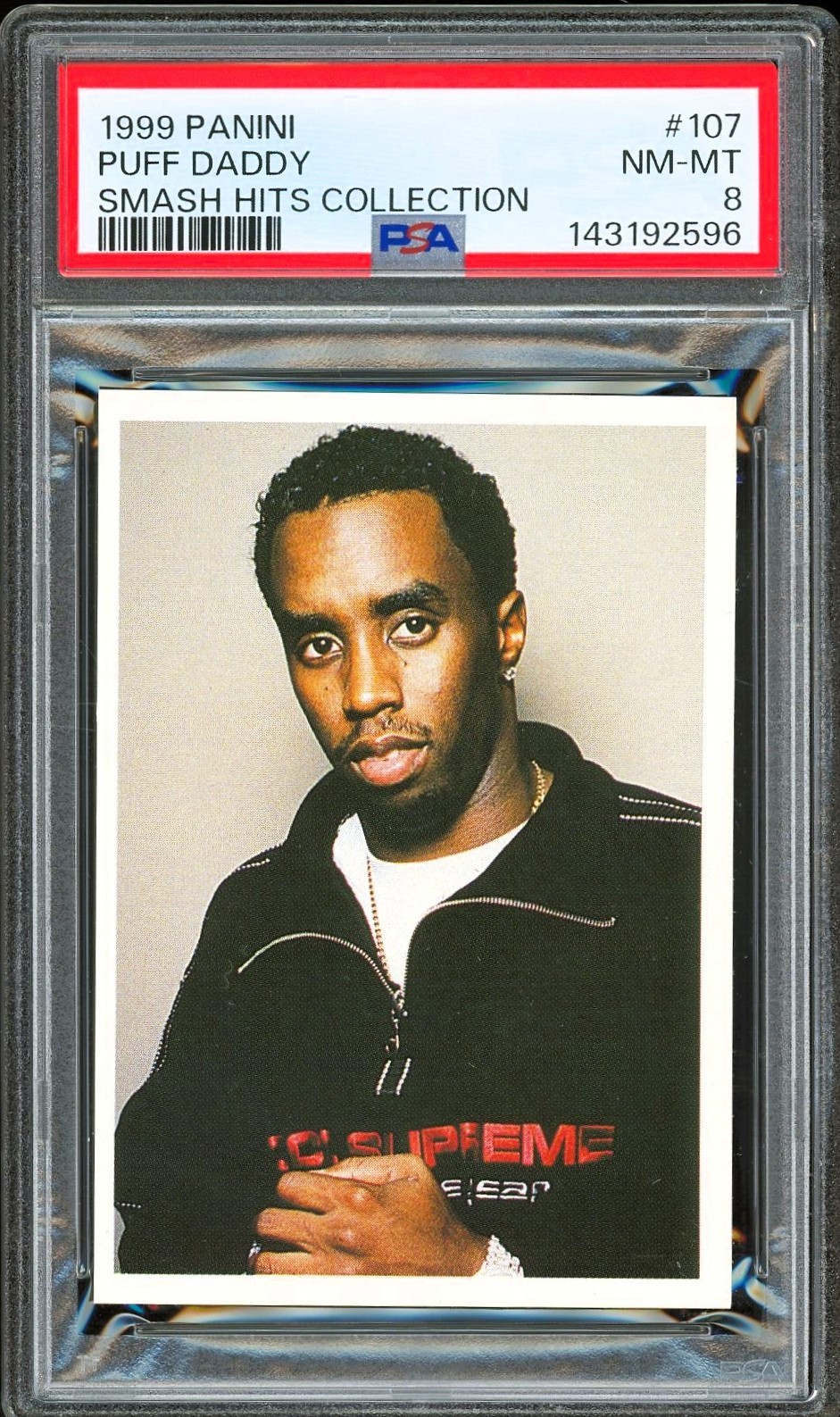 1999 Panini Smash Hits Sticker #107 ~ Puff Daddy Diddy Rookie ~ PSA 8 NM-MT