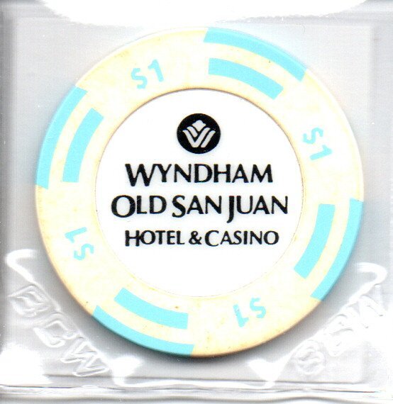 Wyndham Casino Old San Juan P.R. 1 Dollar Gaming Chip as pictured
