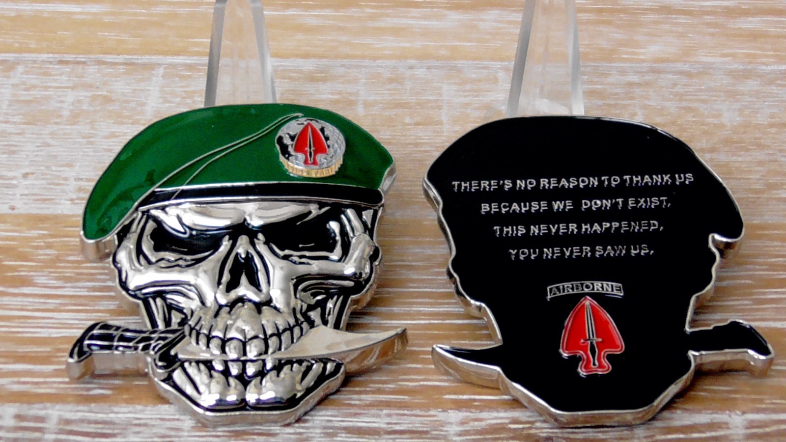  1st Special Forces Delta Force JSOC SFOD-D We Don\'t Exist Skull Challenge Coin