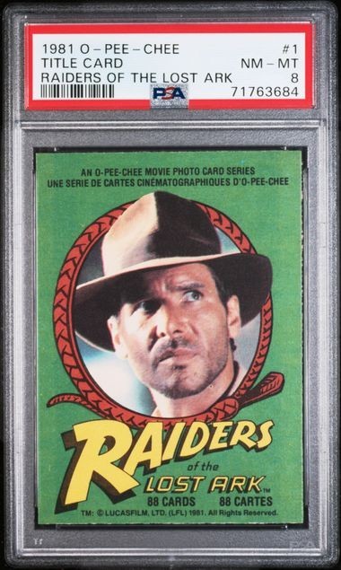 1981 O-PEE-CHEE RAIDERS OF THE LOST ARK #1 TITLE CARD PSA 8