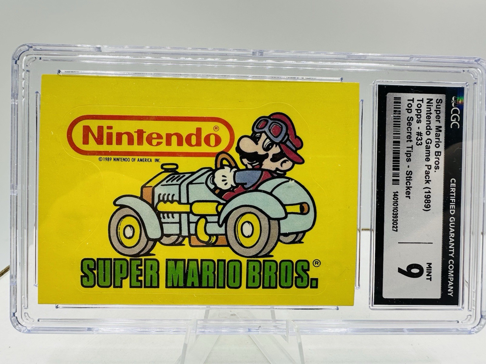 1989 Topps Nintendo Super Mario Bros. #33 CGC 9 Video Arcade Game Tip Stickers