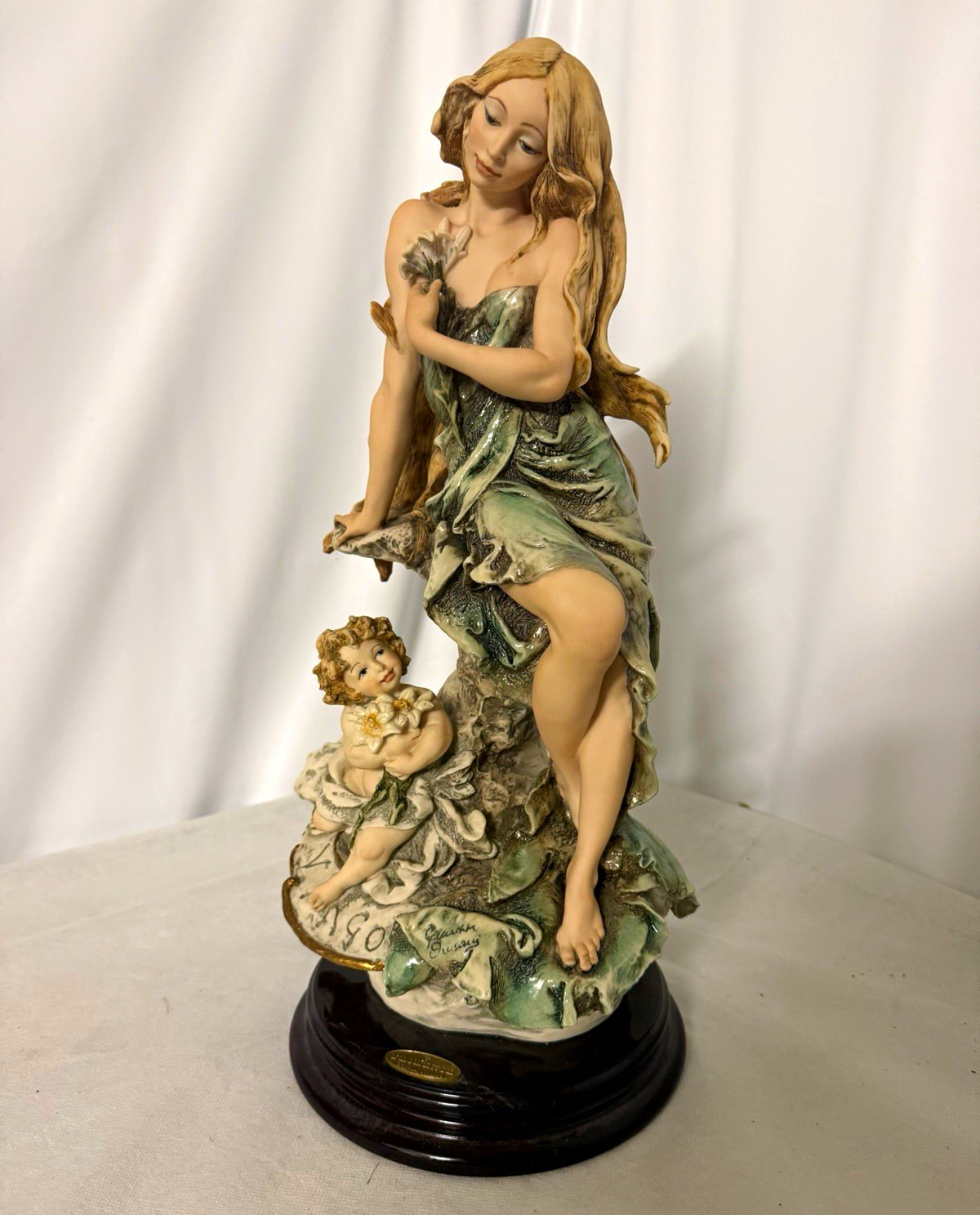Florence G. Armani Porcelain “Virgo” Signed Wood Base w/ Box COA 1993