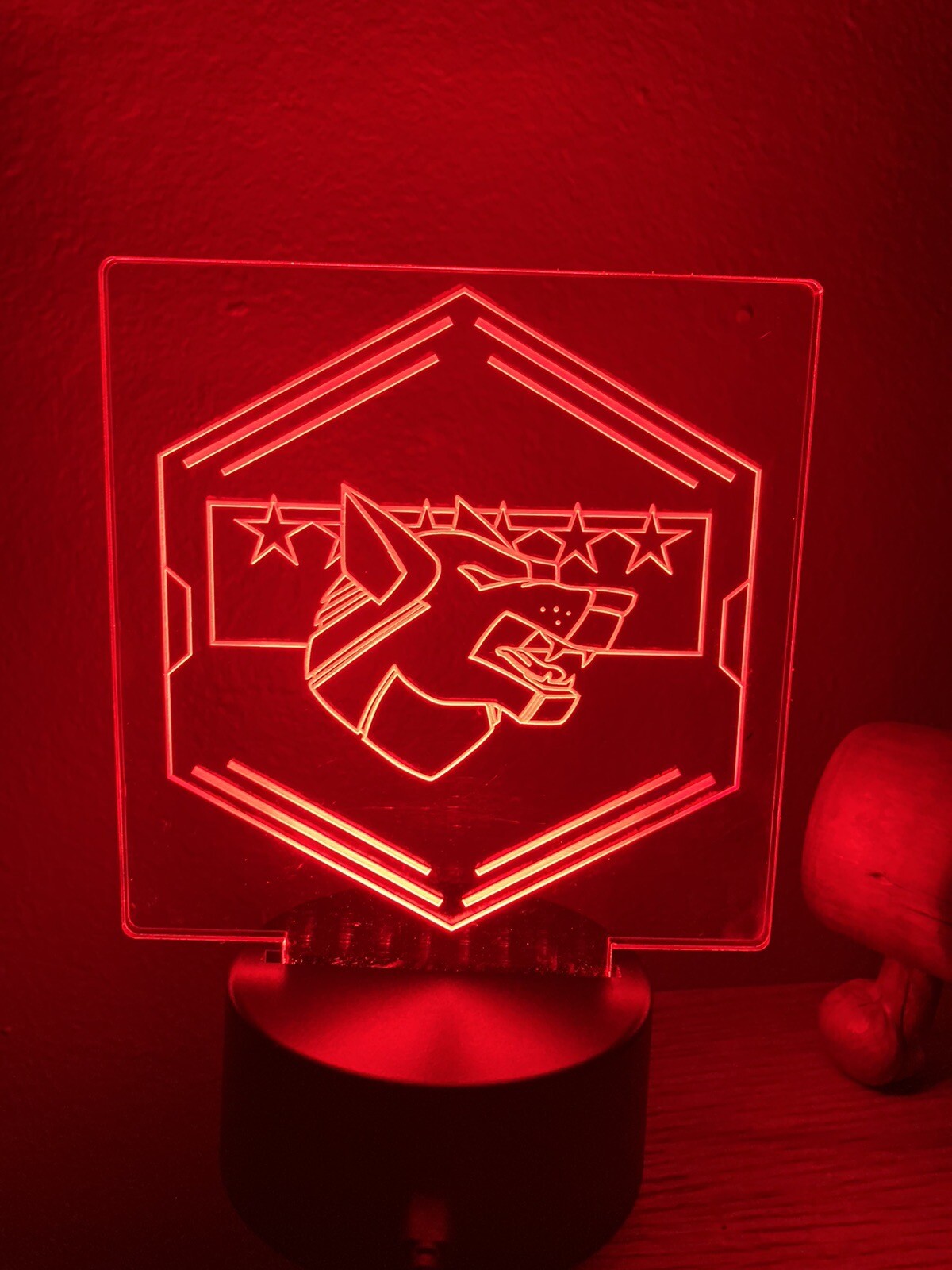 LED Battletech Etched Lamp with Clan Logos