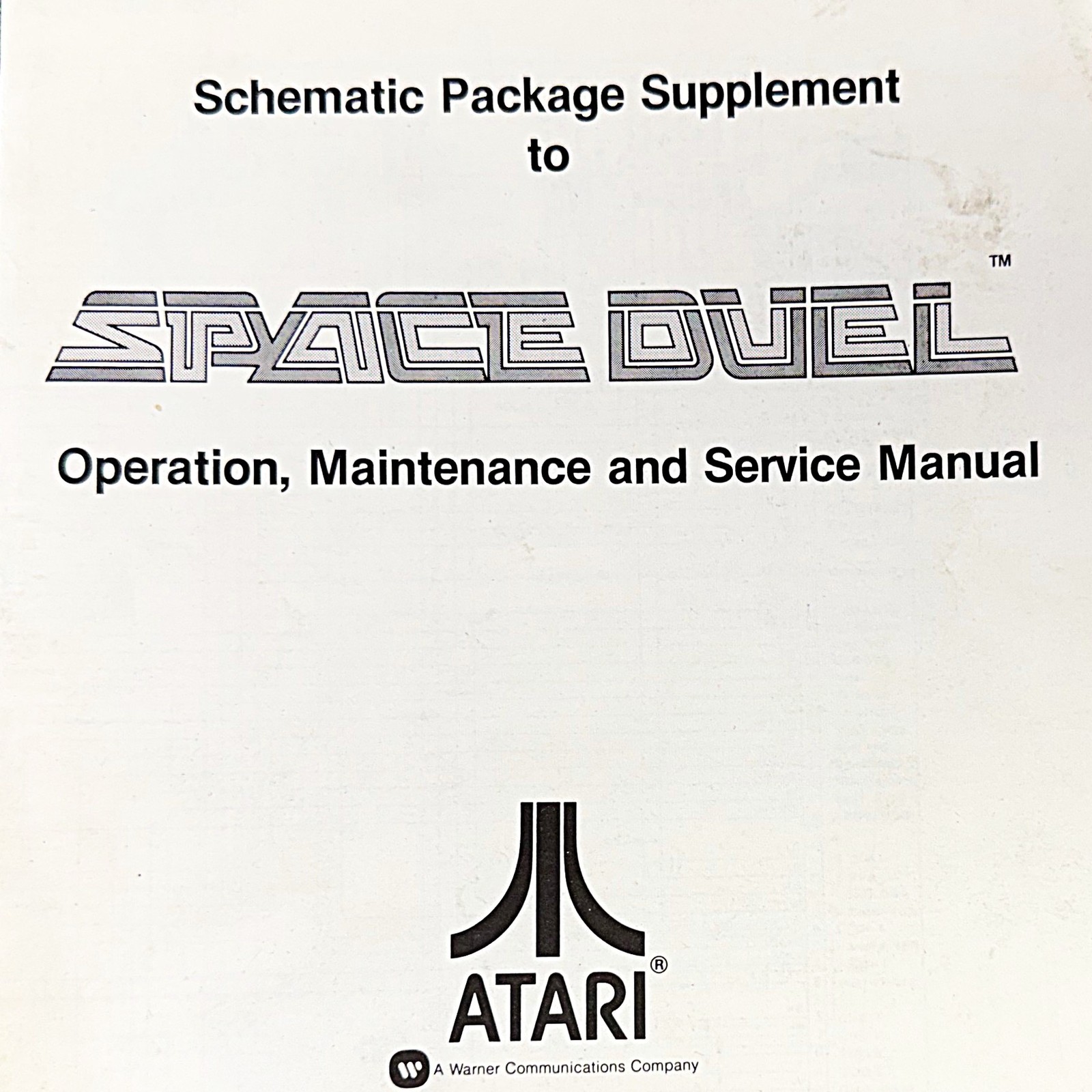Atari Space Duel Arcade Video Game Manual Schematics ORIGINAL