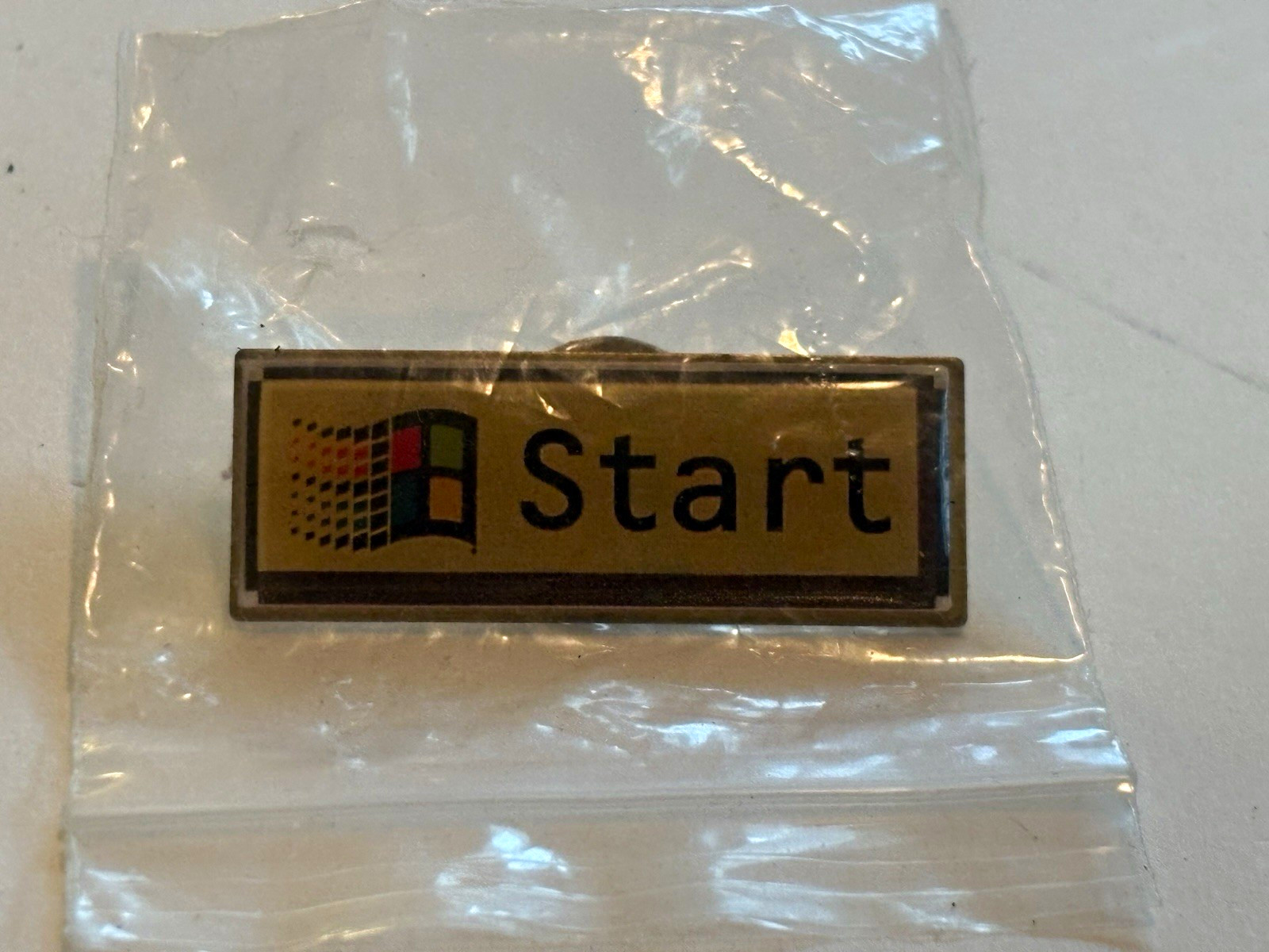 Vintage Microsoft Windows 95 Start Button Lapel Pin Promo Sealed Retro Tech