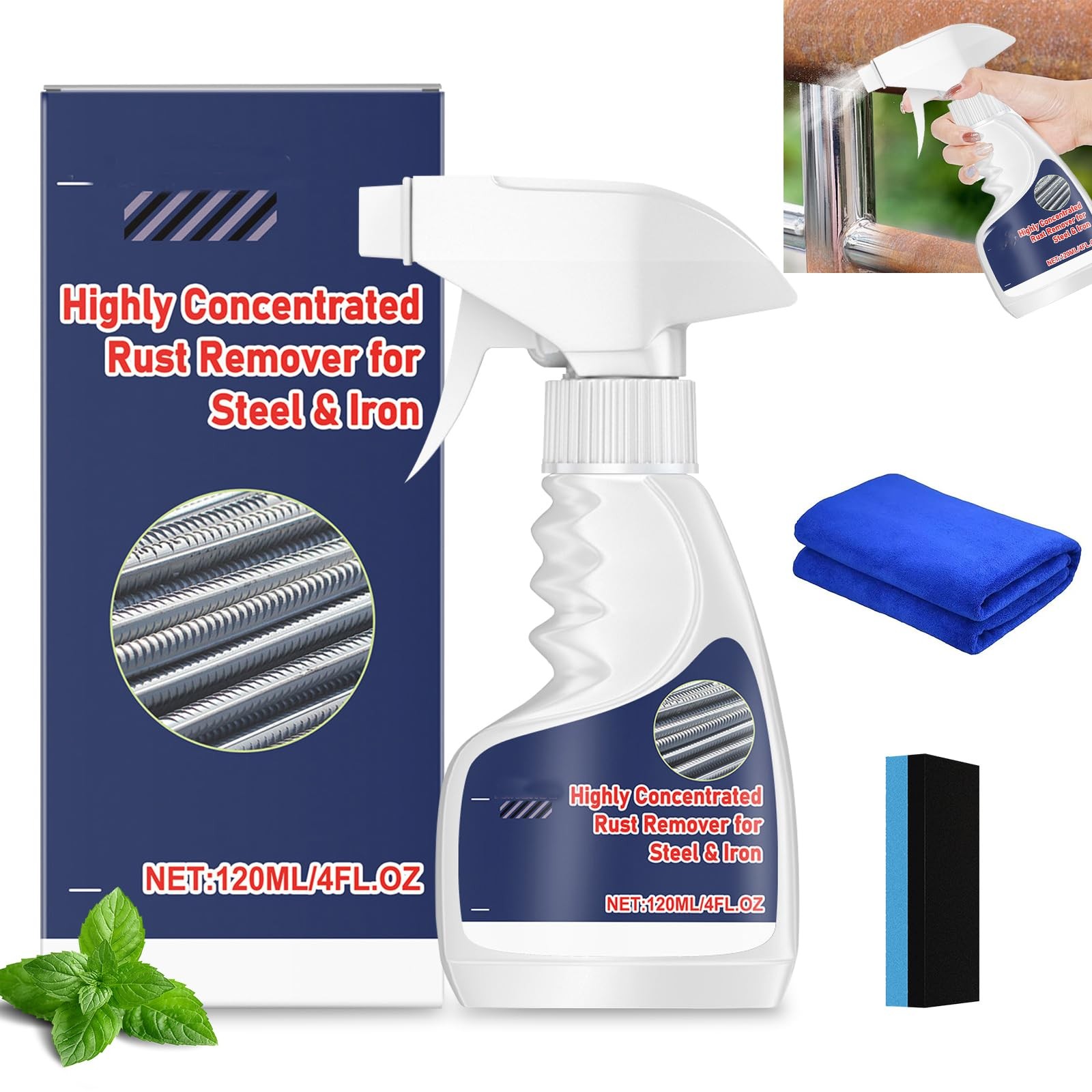 enterlent Heavy Duty Rust Removal for Metal,Multipurpose Rust Remover Spray,Stai