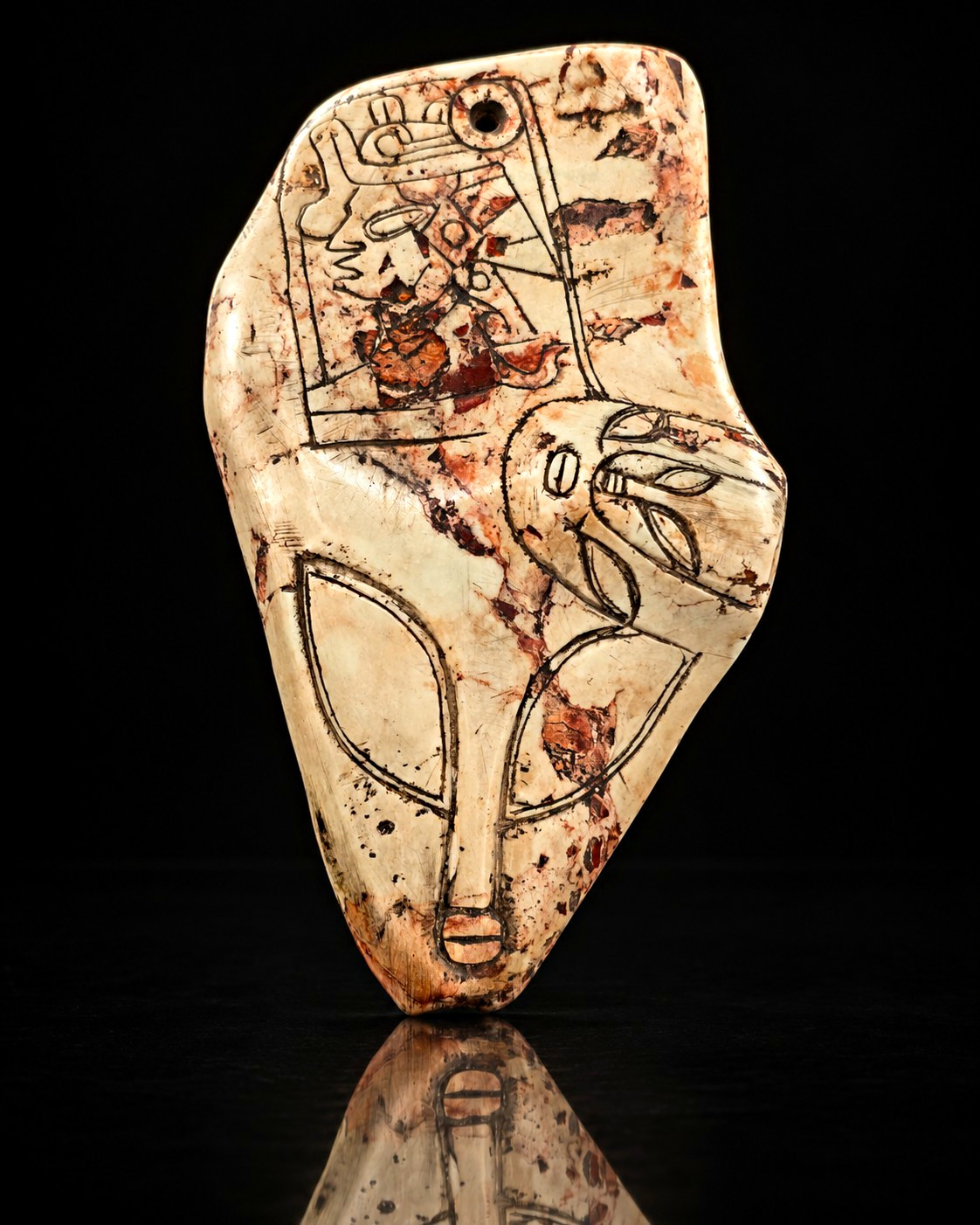 Ojuelos Alien Contact Mask Fractal Face, Third Eye Portal Tech,  Shamanic Figure