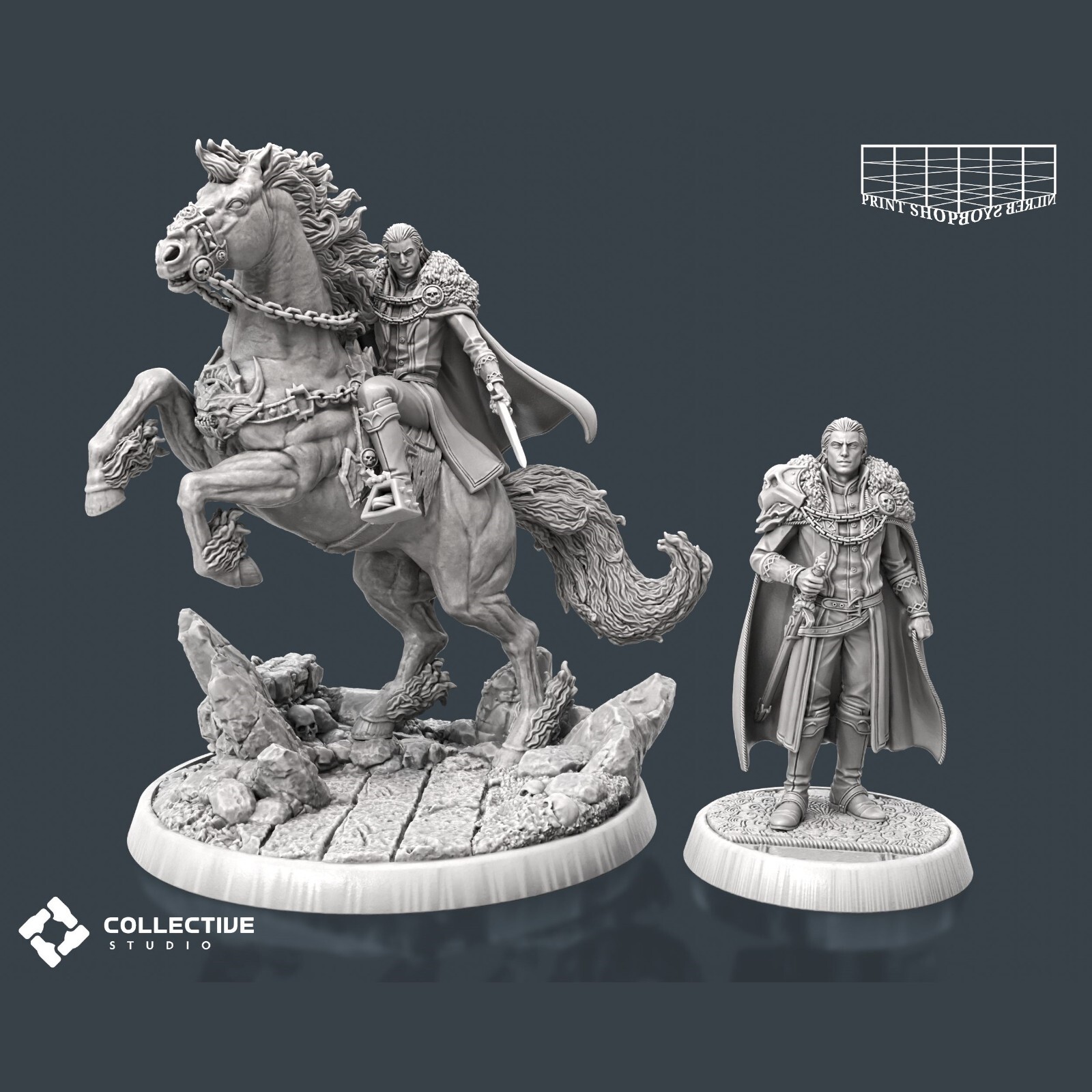 Vampire Lord Miniature Set for Horror Campaign like Curse of Strahd for D&D 5e