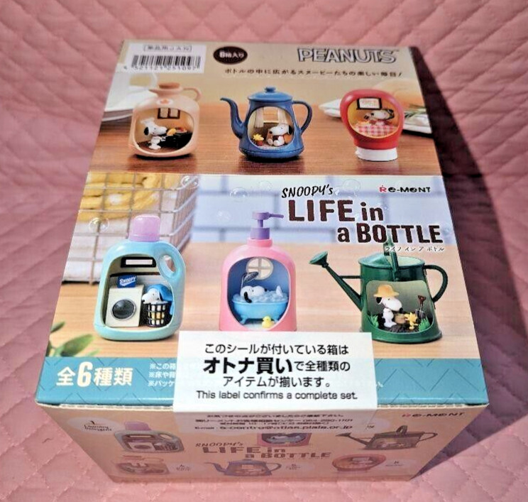 RE-MENT SNOOPY's LIFE in a BOTTLE 6 Pack BOX Complete Set New Japan