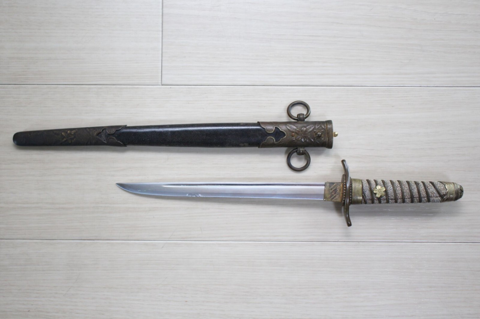 WWII Japanese Navy Officer Dirk Dagger Ray Skin Scabbard Replacement Blade  O40