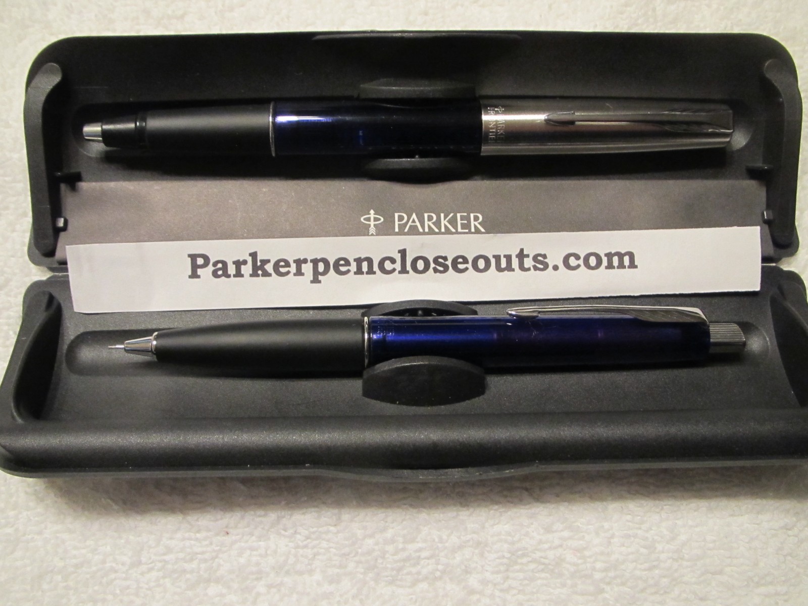 NEW PARKER FRONTIER TRANSLUCENT INDIGO ROLLERBALL PEN & PENCIL SET MADE IN UK/US