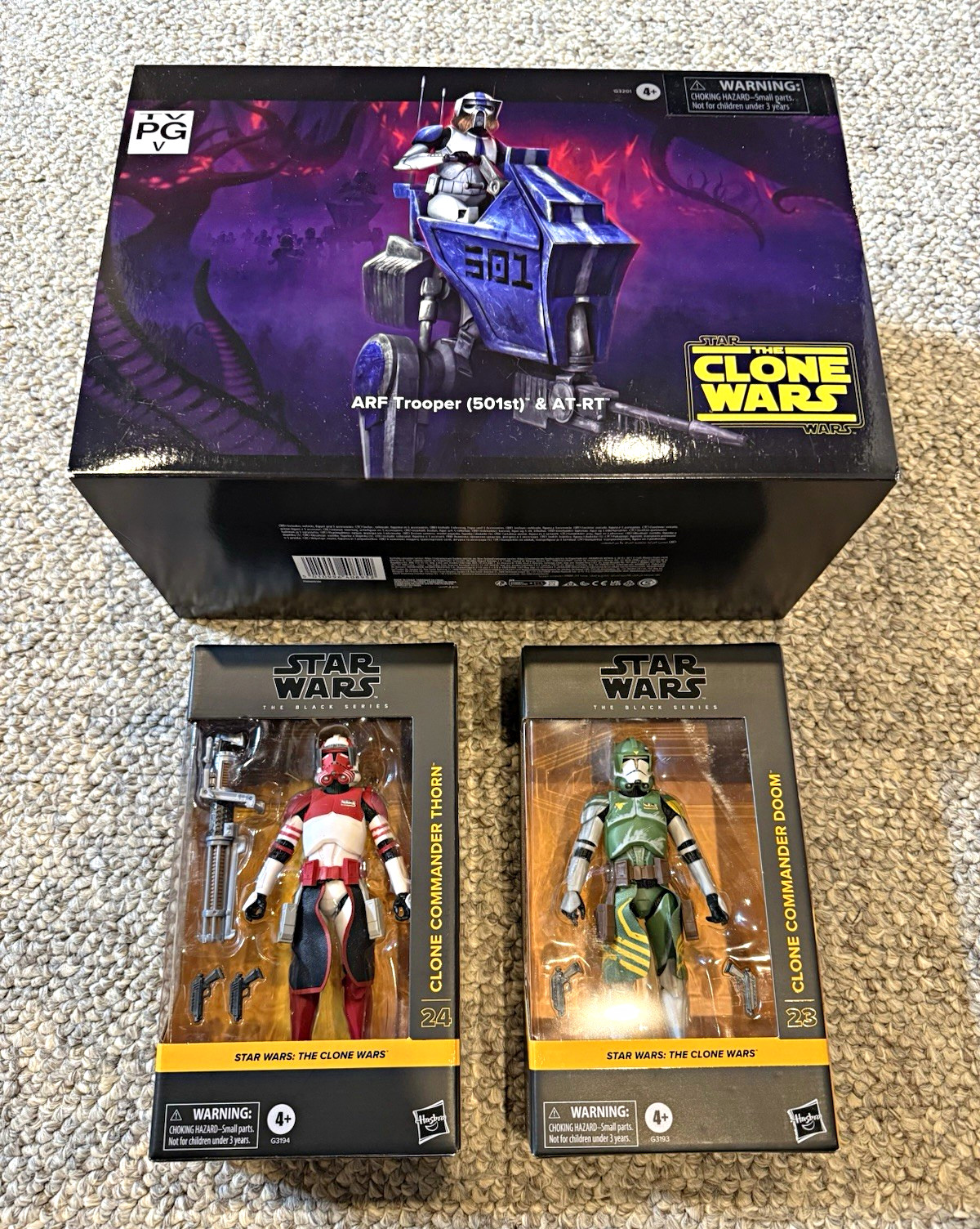 Star Wars Black Series Clone Wars Lot - ARF Trooper  & AT-RT, Thorn and Doom 