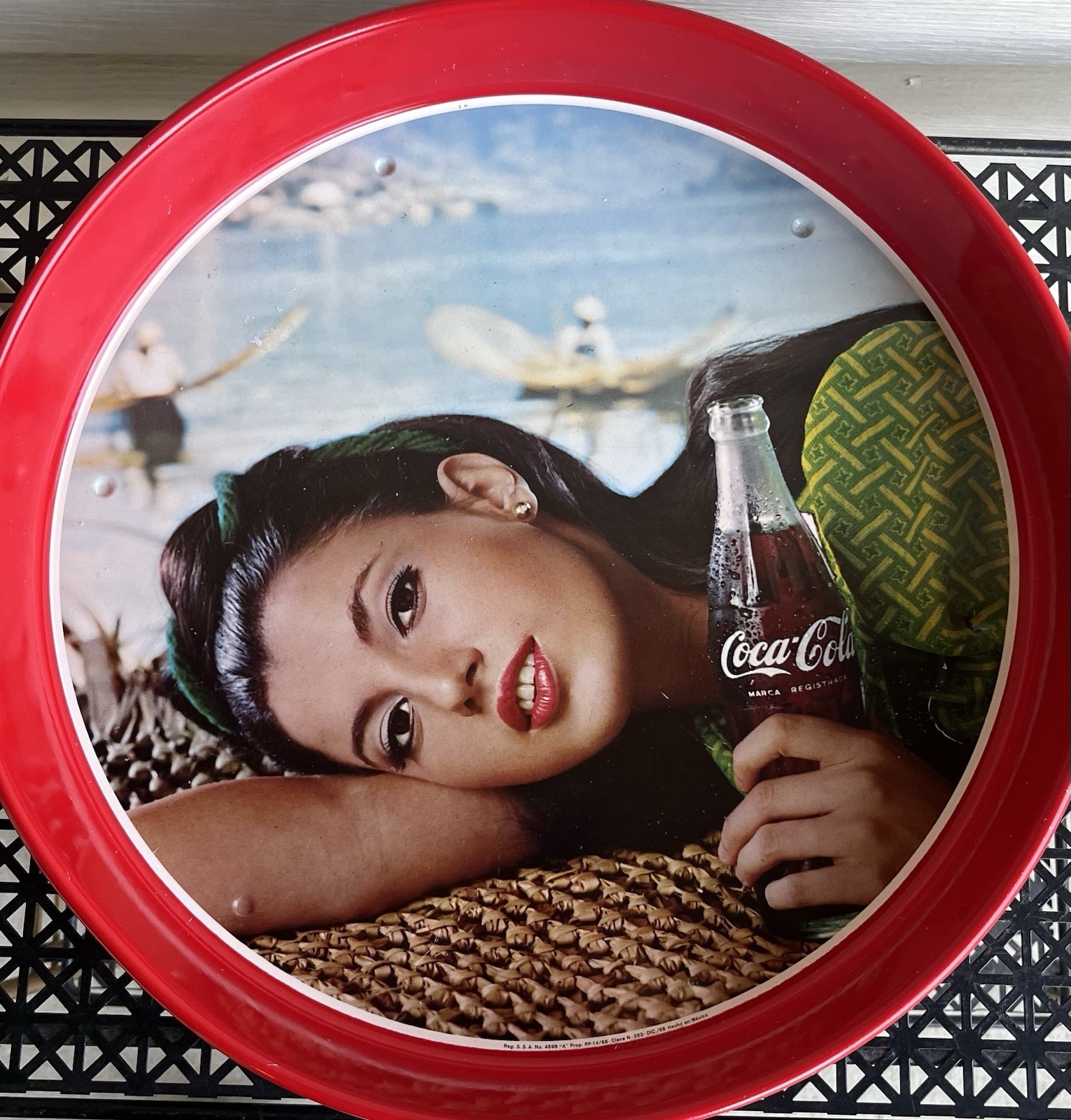 Vintage 1960s Mexican Coca-Cola Tray Mexico Coke Original Advertisement