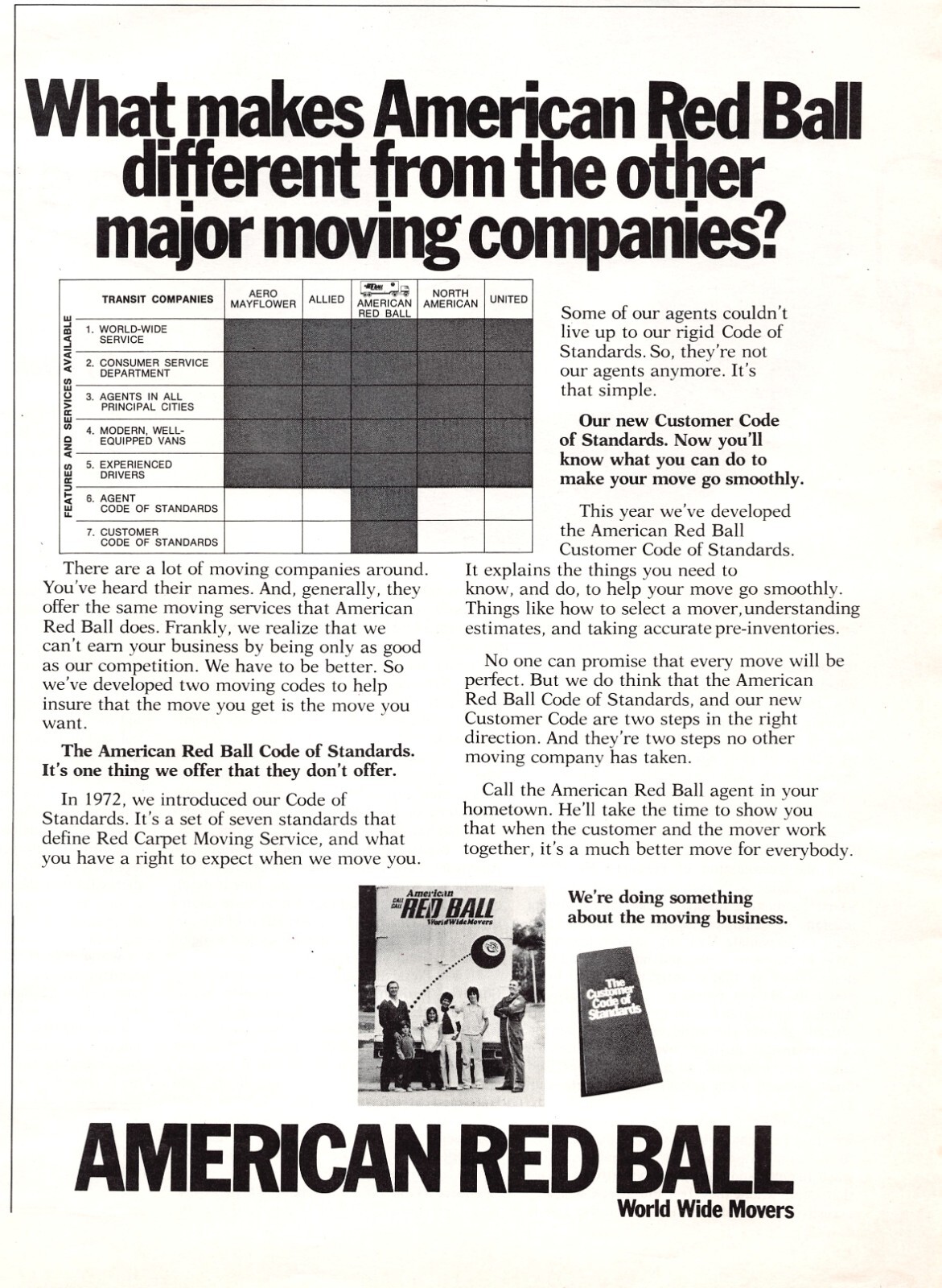 American Red Ball Moving Company World Wide Movers Indiana Vtg Magazine Print Ad