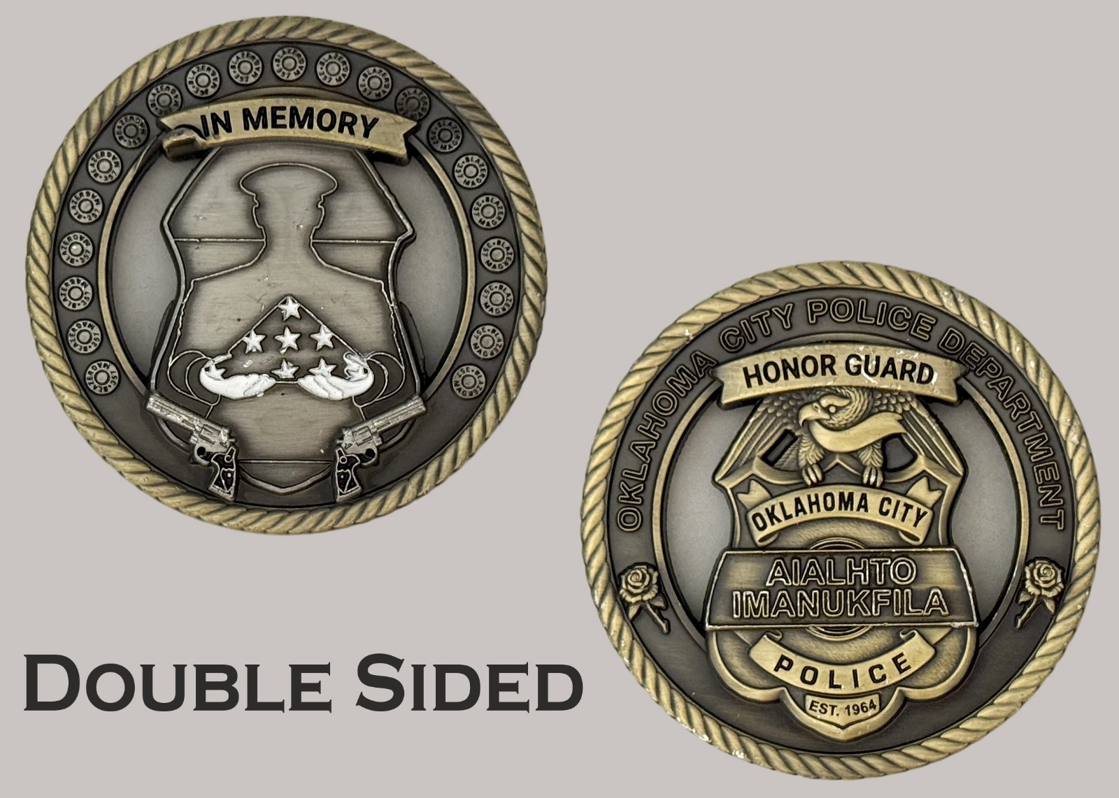 Oklahoma City Police Honor Guard Memorial Challenge Coin  J#36